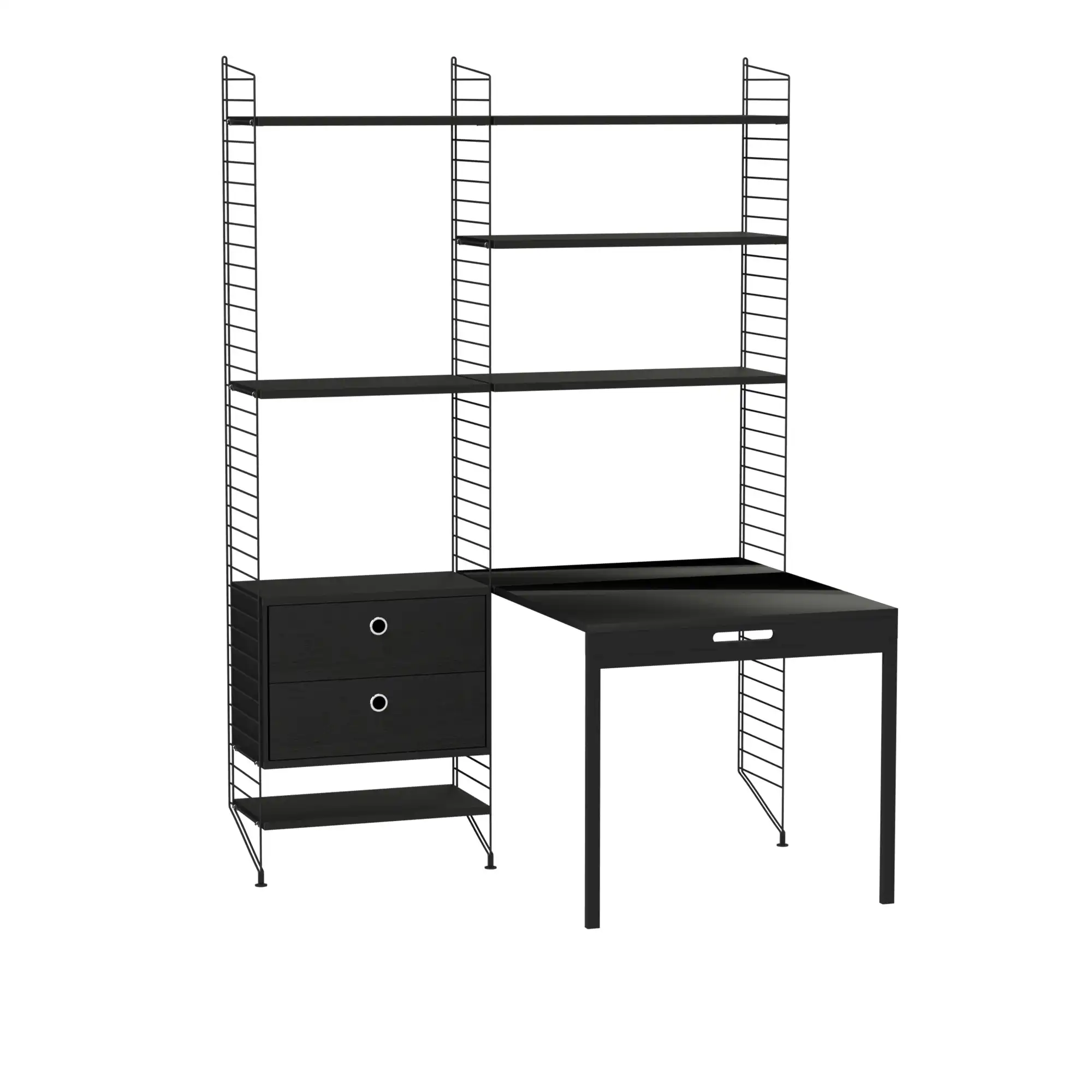 Kontor hyllsystem E svart/svart