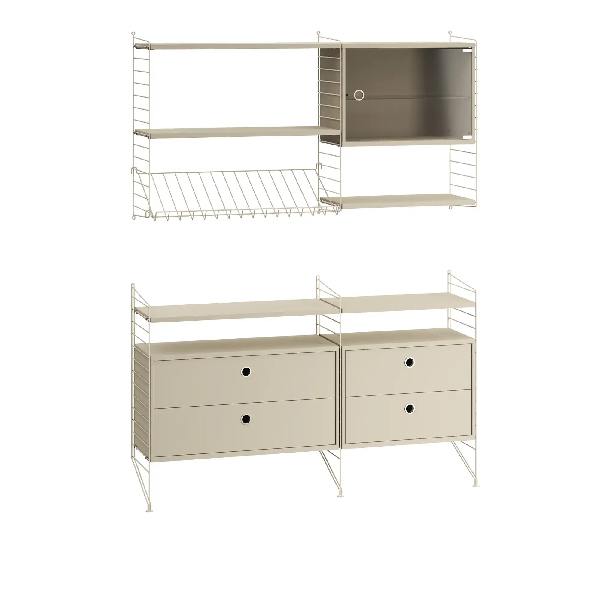 Vardagsrum hyllsystem T beige/beige
