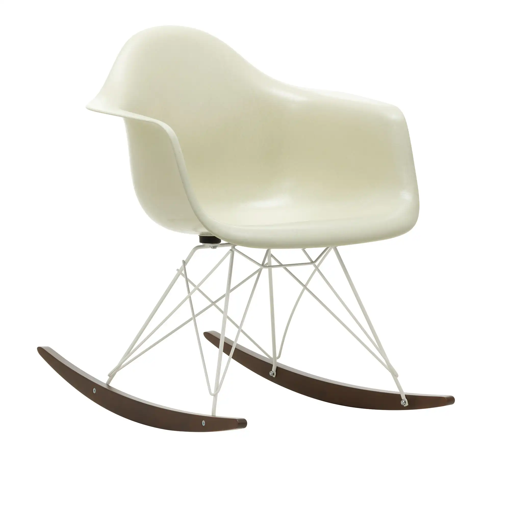 Eames Fiberglass Armchair RAR gungstol White/Dark Maple