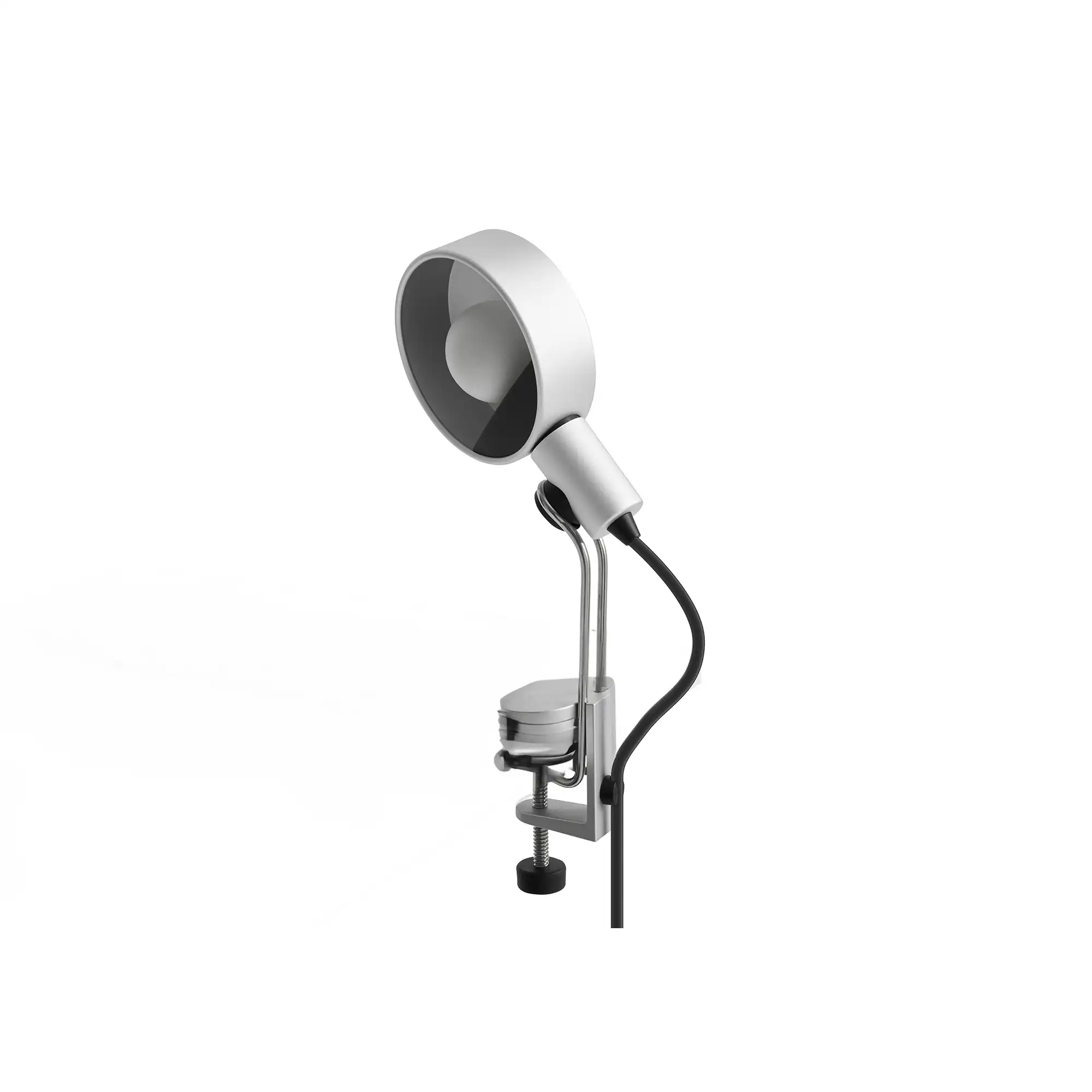 Cupola Clip Lamp Clear Anodised , Cord Color Black