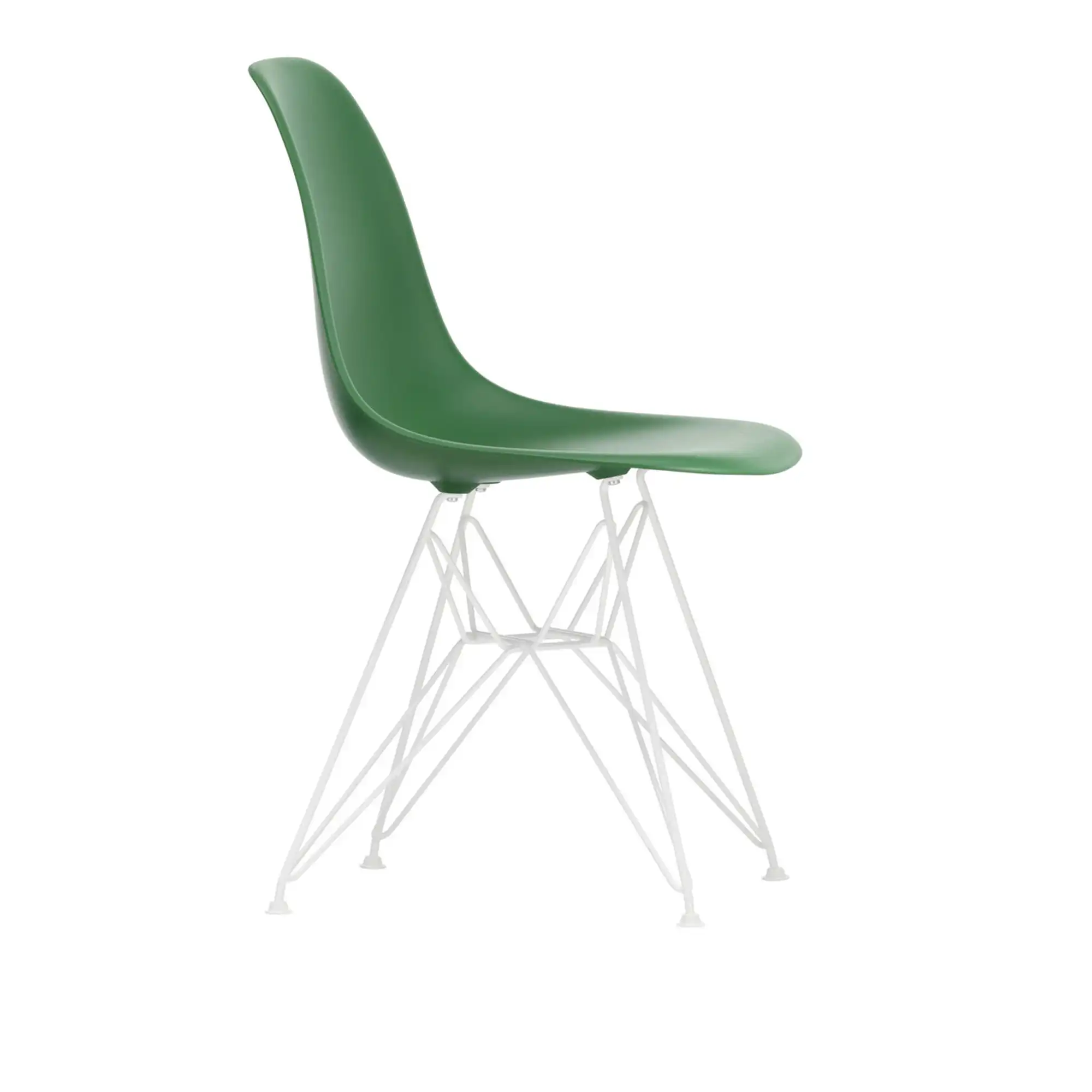 Eames RE Plastic Chair DSR 17 Emerald, White Base