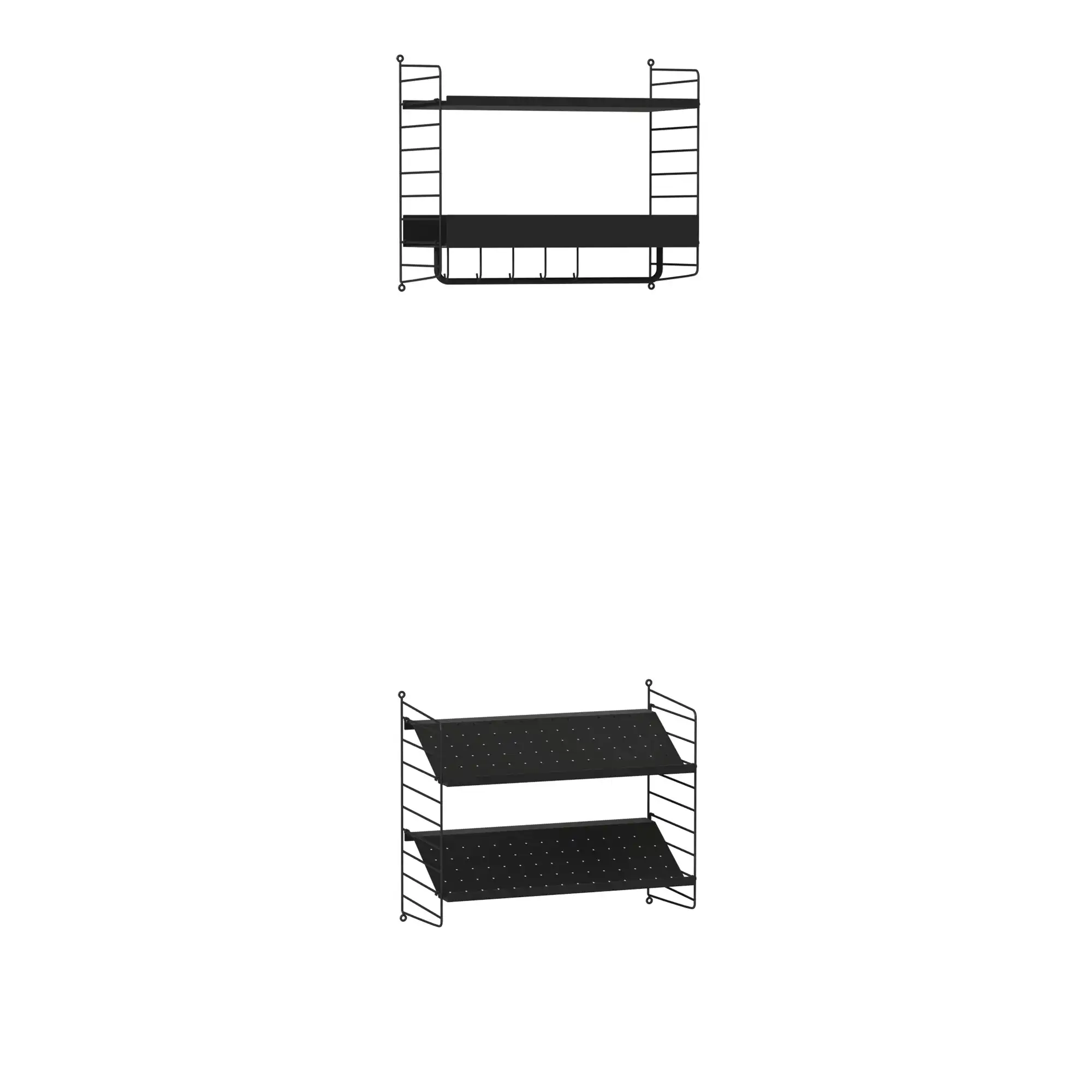 Hall hyllsystem E svart/svart