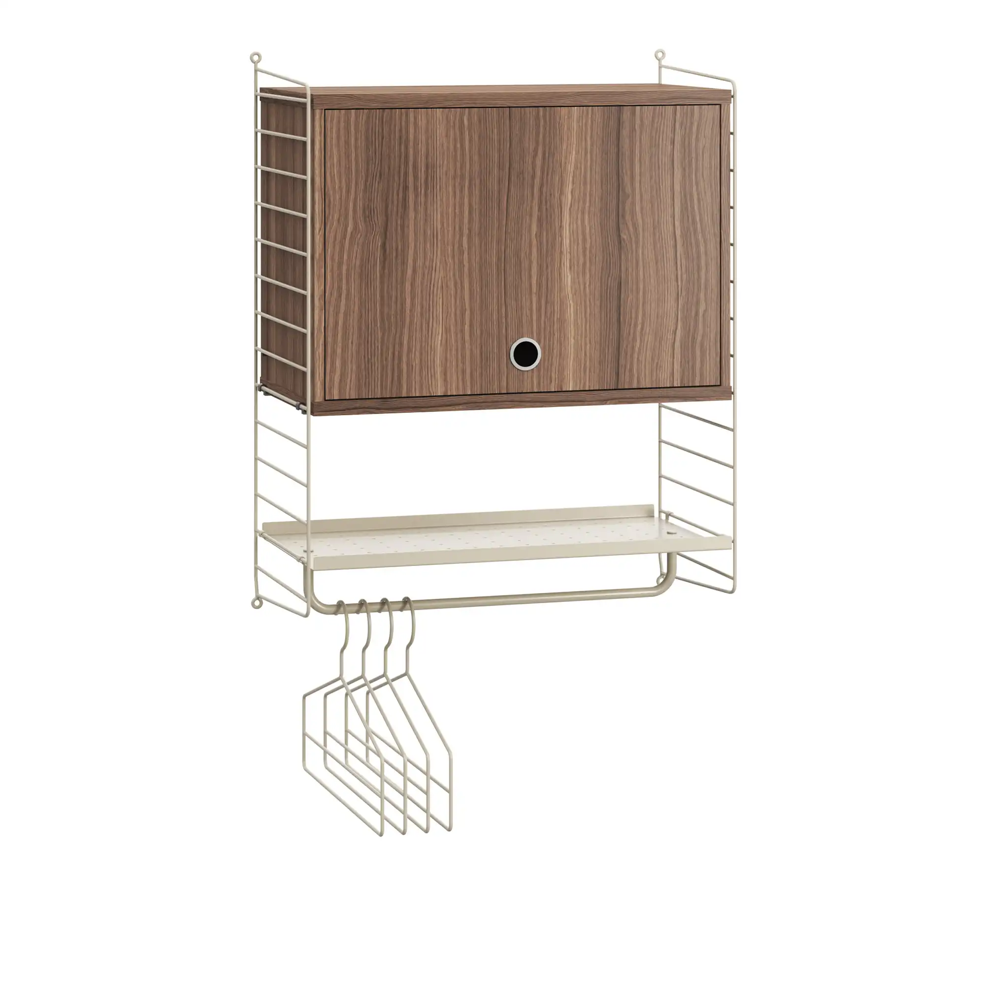 Hall hyllsystem V valnöt/beige