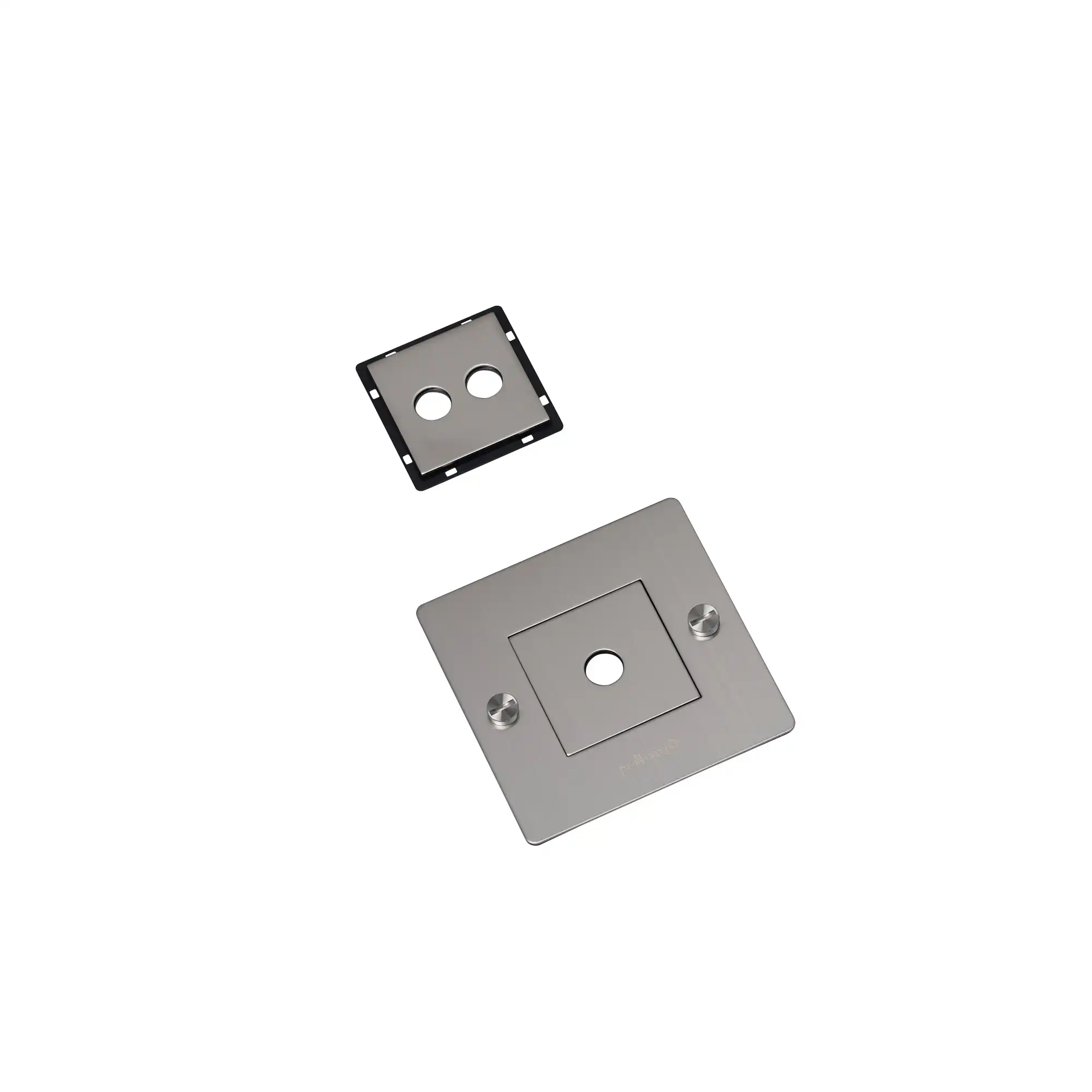 EU 1G Wall Plate Horiztonal With Infills - Steel