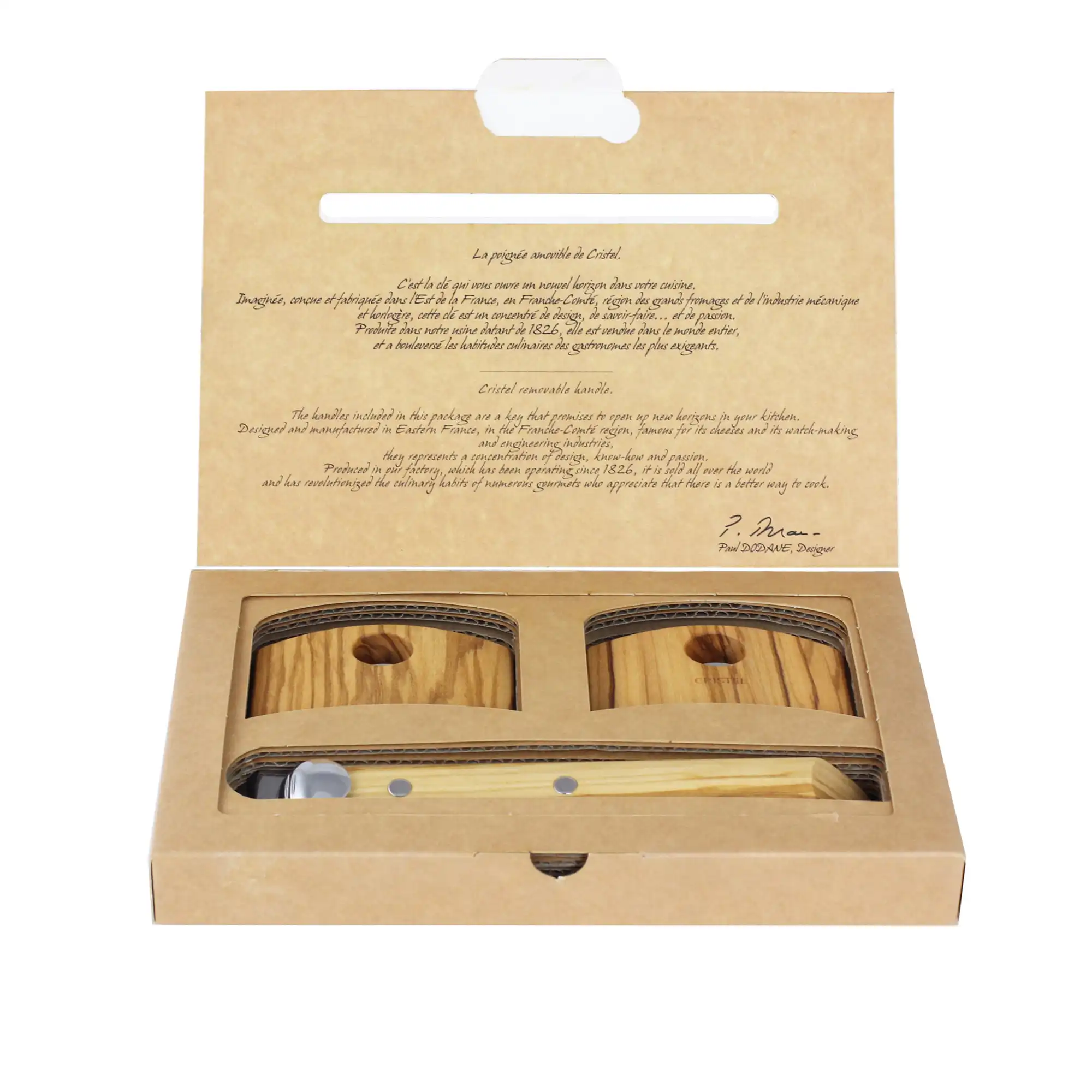 Casteline Removable Set 1 Handle And 2 Side Handles - Olive Wood
