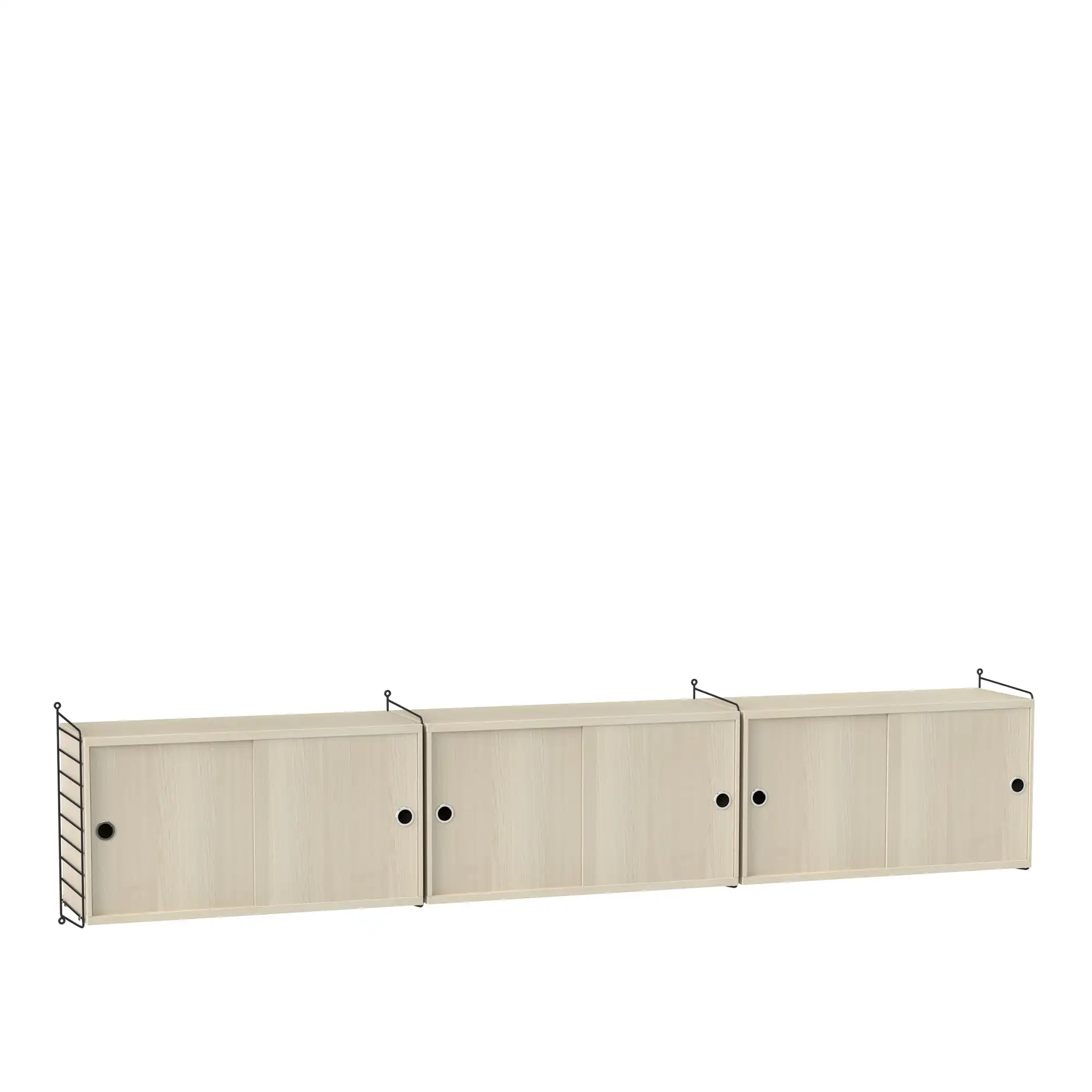 Vardagsrum hyllsystem D ask/svart