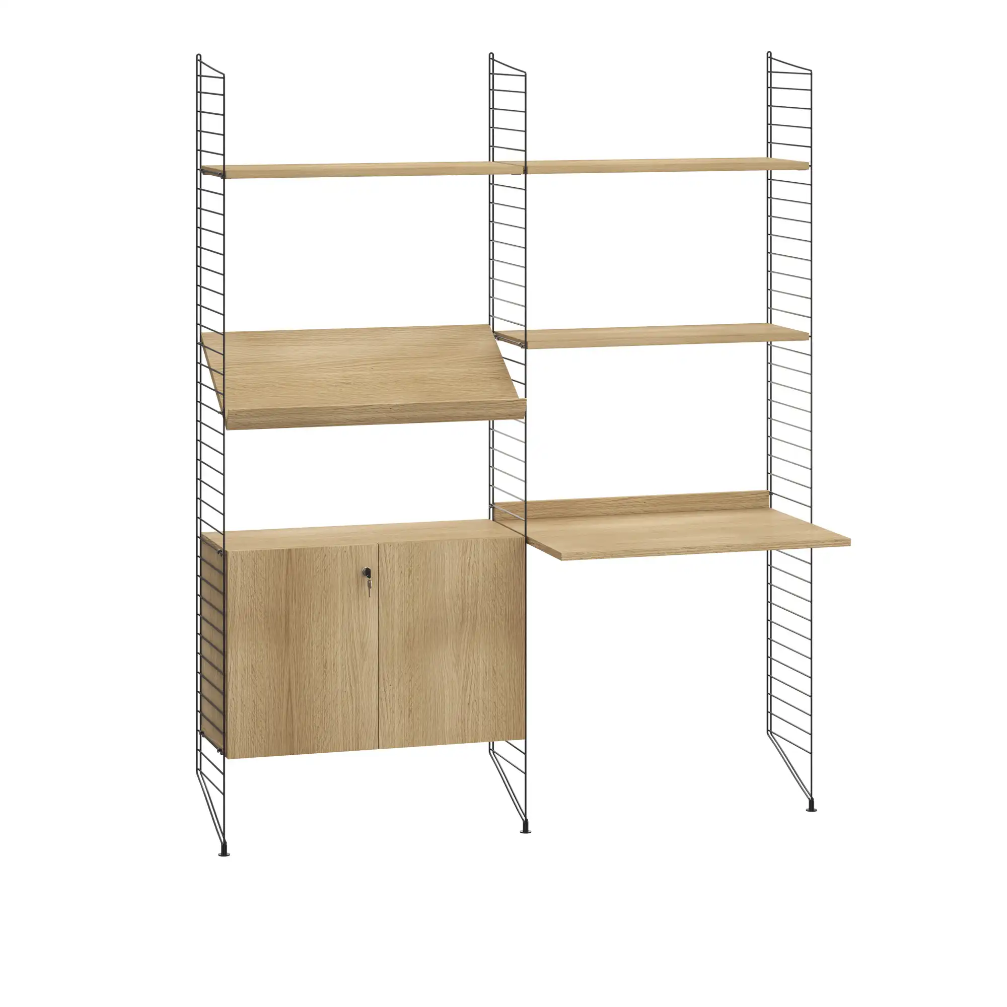 Kontor hyllsystem I ek/svart