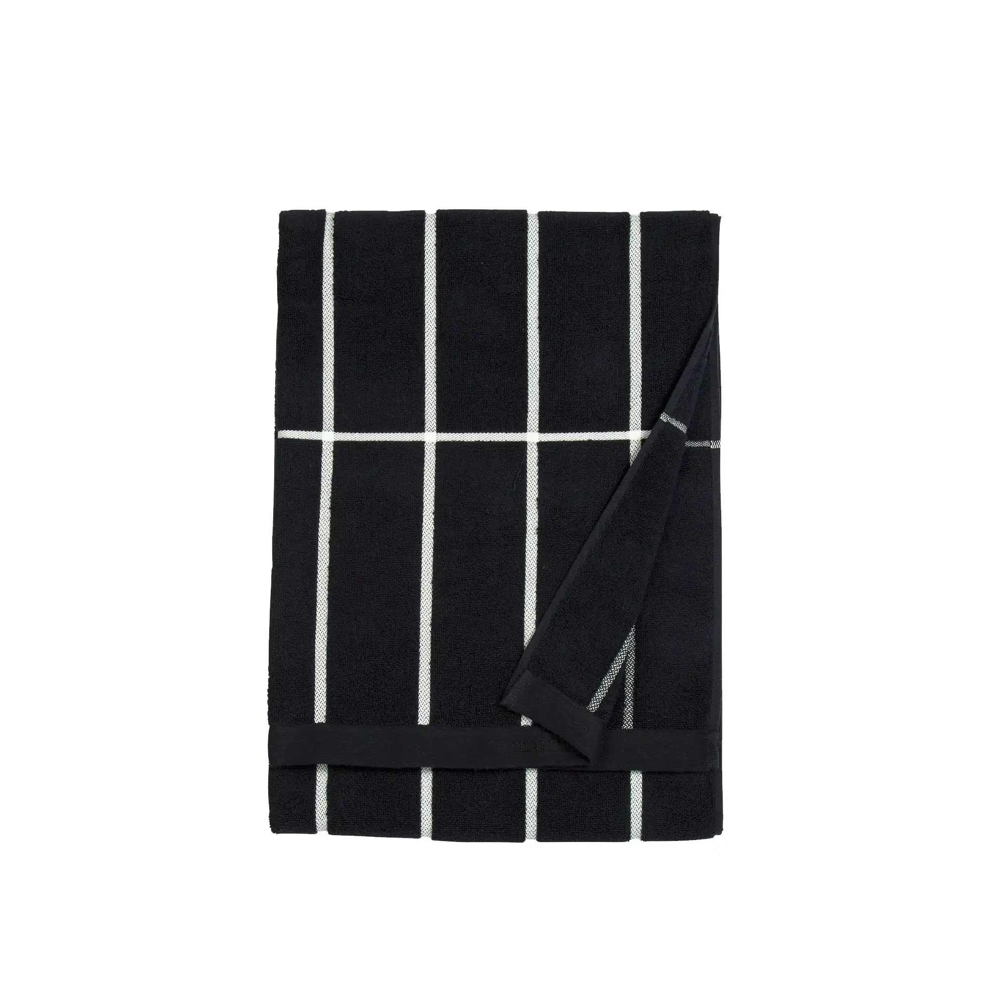 Tiiliskivi badhandduk 70x150 cm black, white