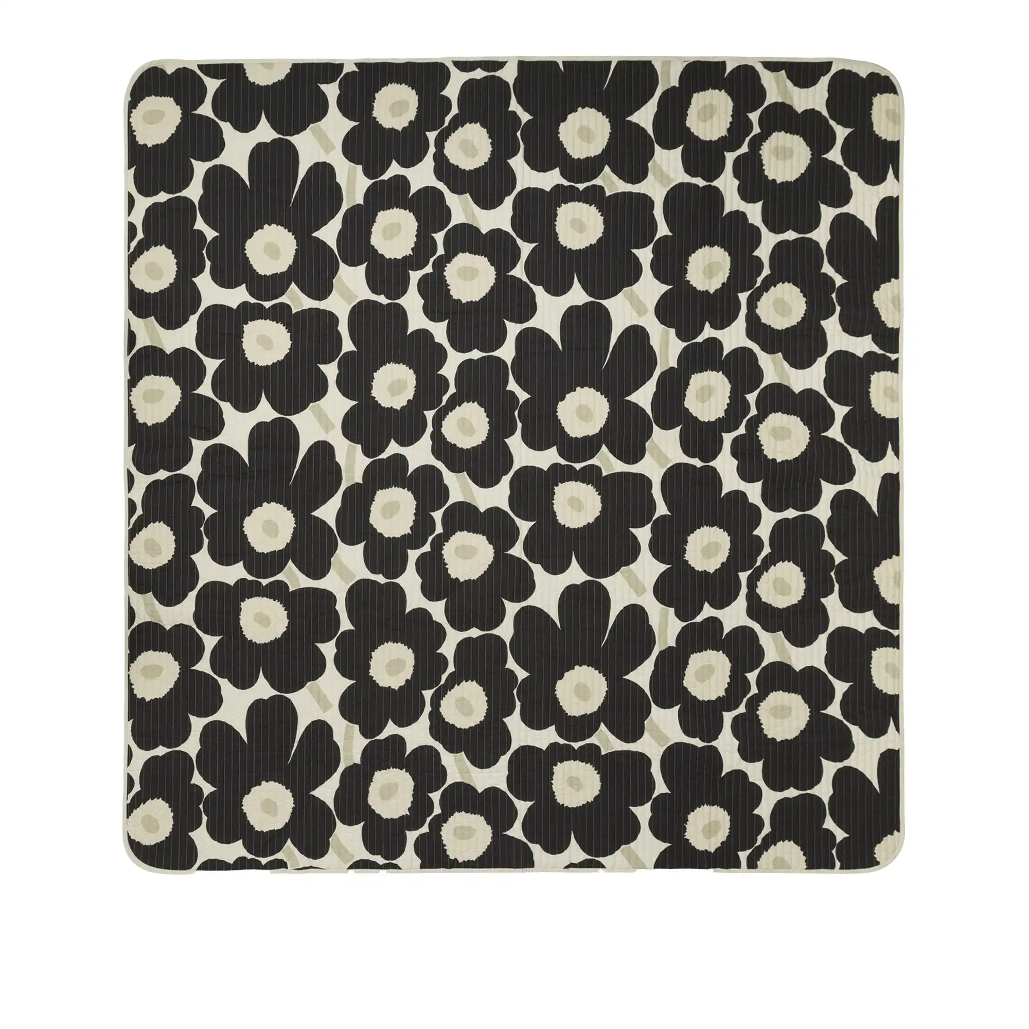 Unikko Bedspread 260x260 cm Charcoal, Sand