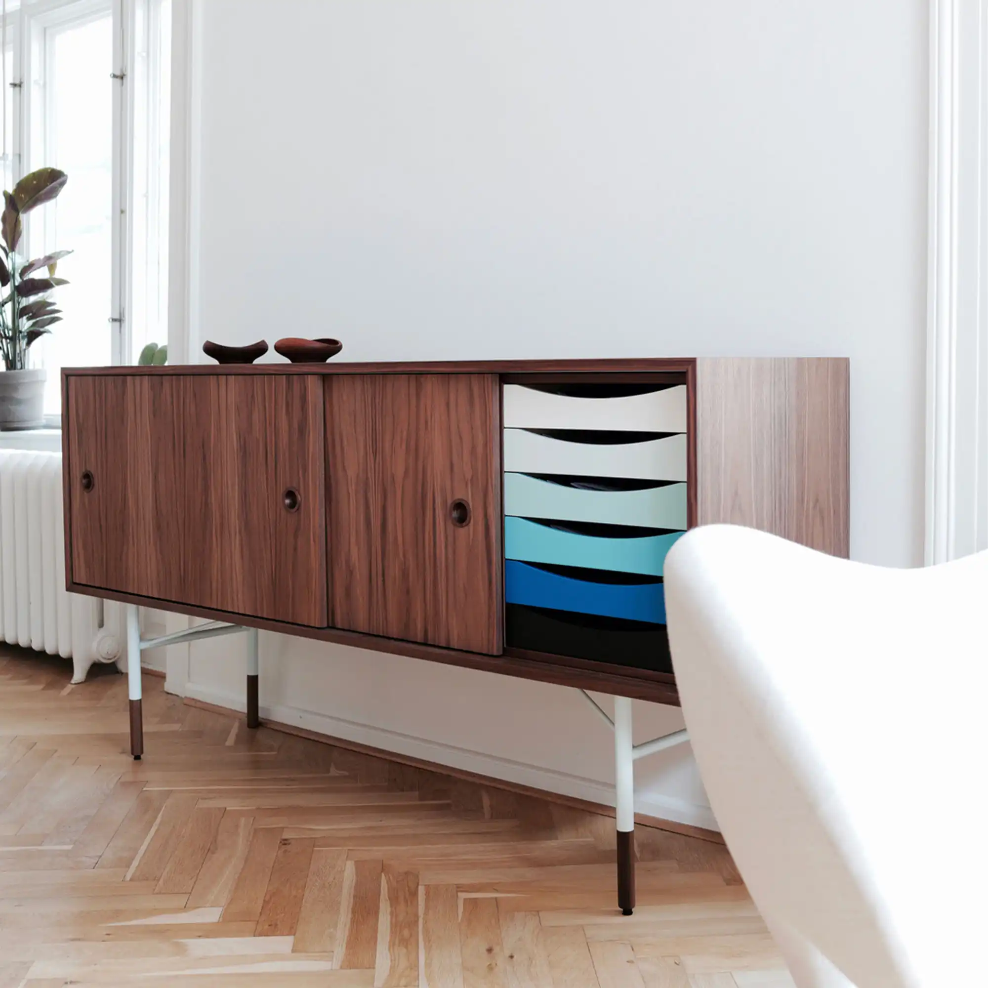 Sideboard Warm med lådor Dark oiled oak Veneer