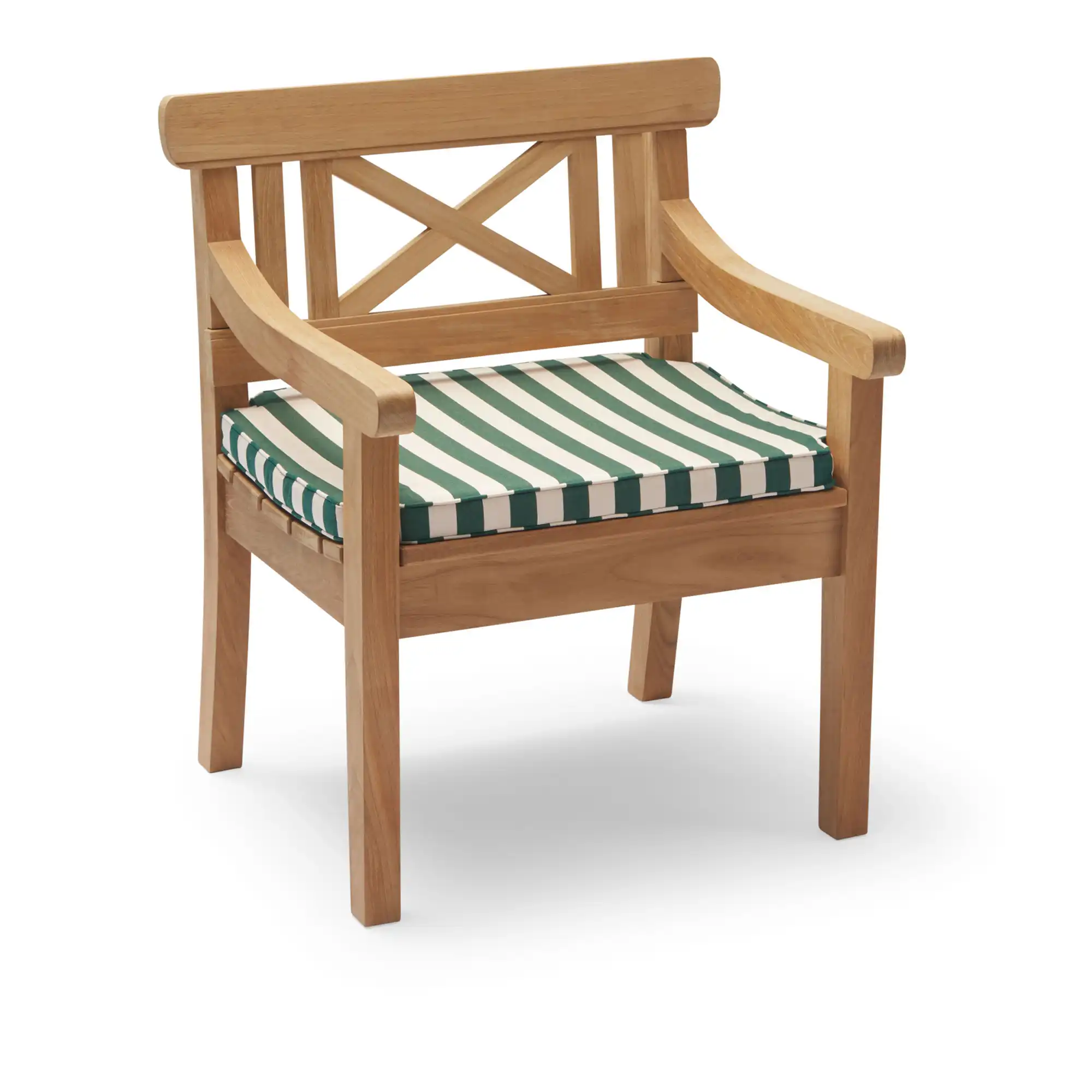 Drachmann Chair Cushion, Light Apricot/Dark Green