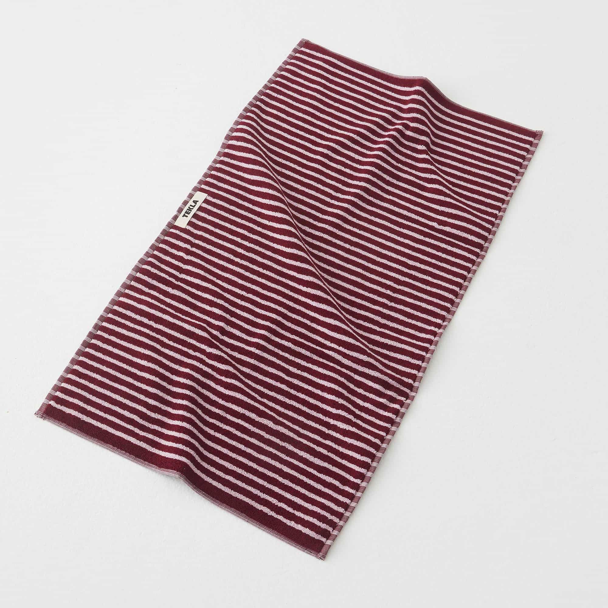 Terry Towel Striped Red  Rose