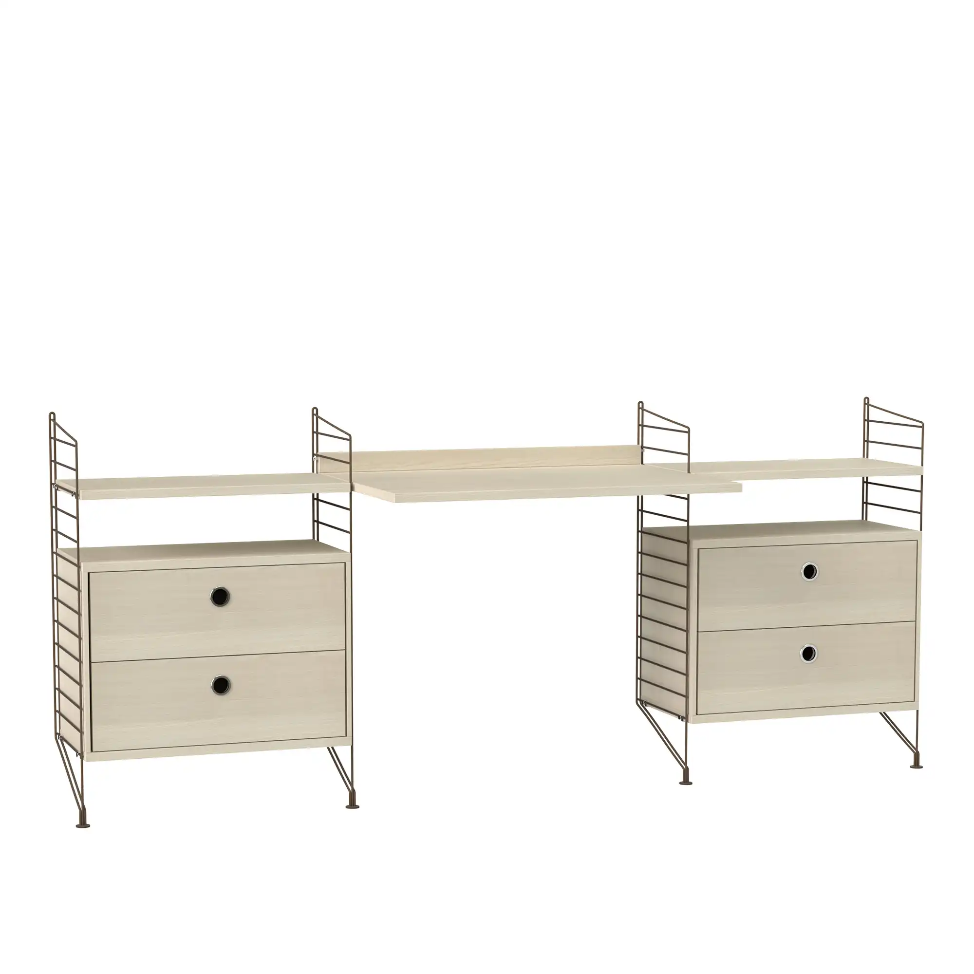 Kontor hyllsystem C ask/brun