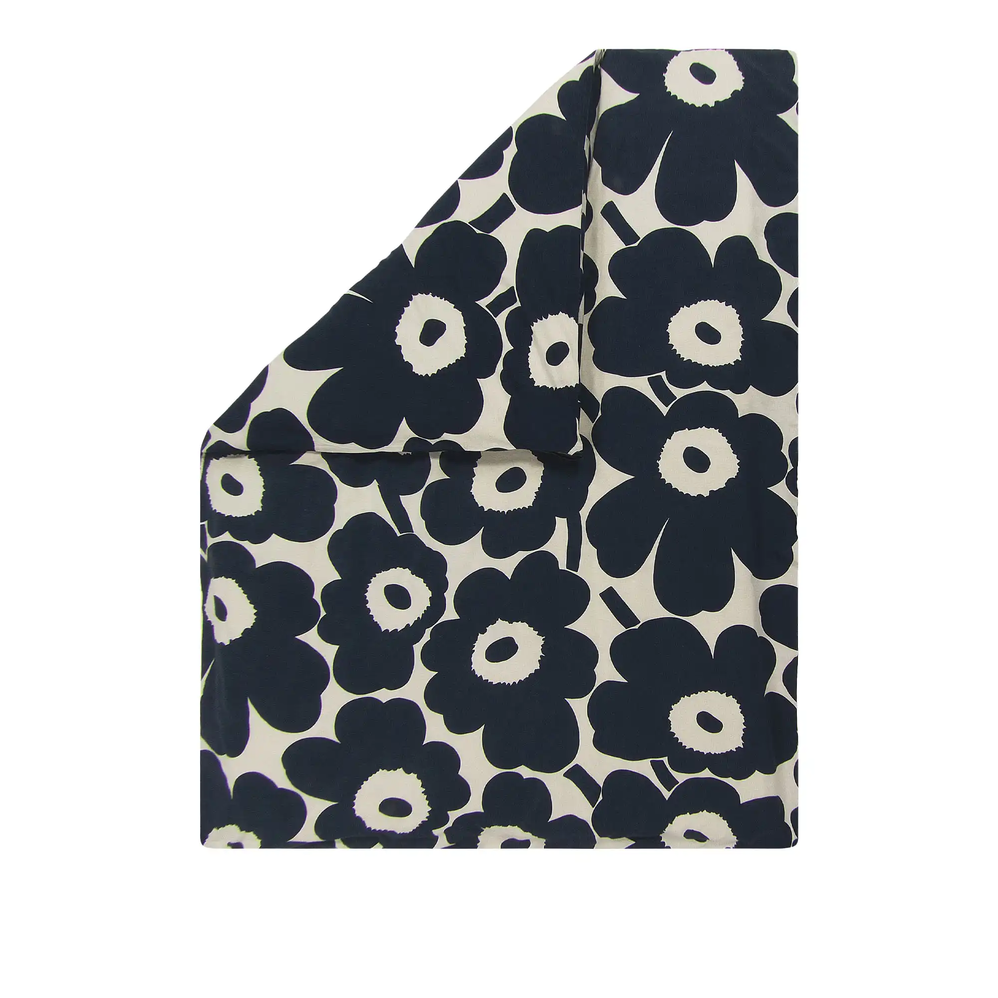 Unikko påslakan cotton dark blue