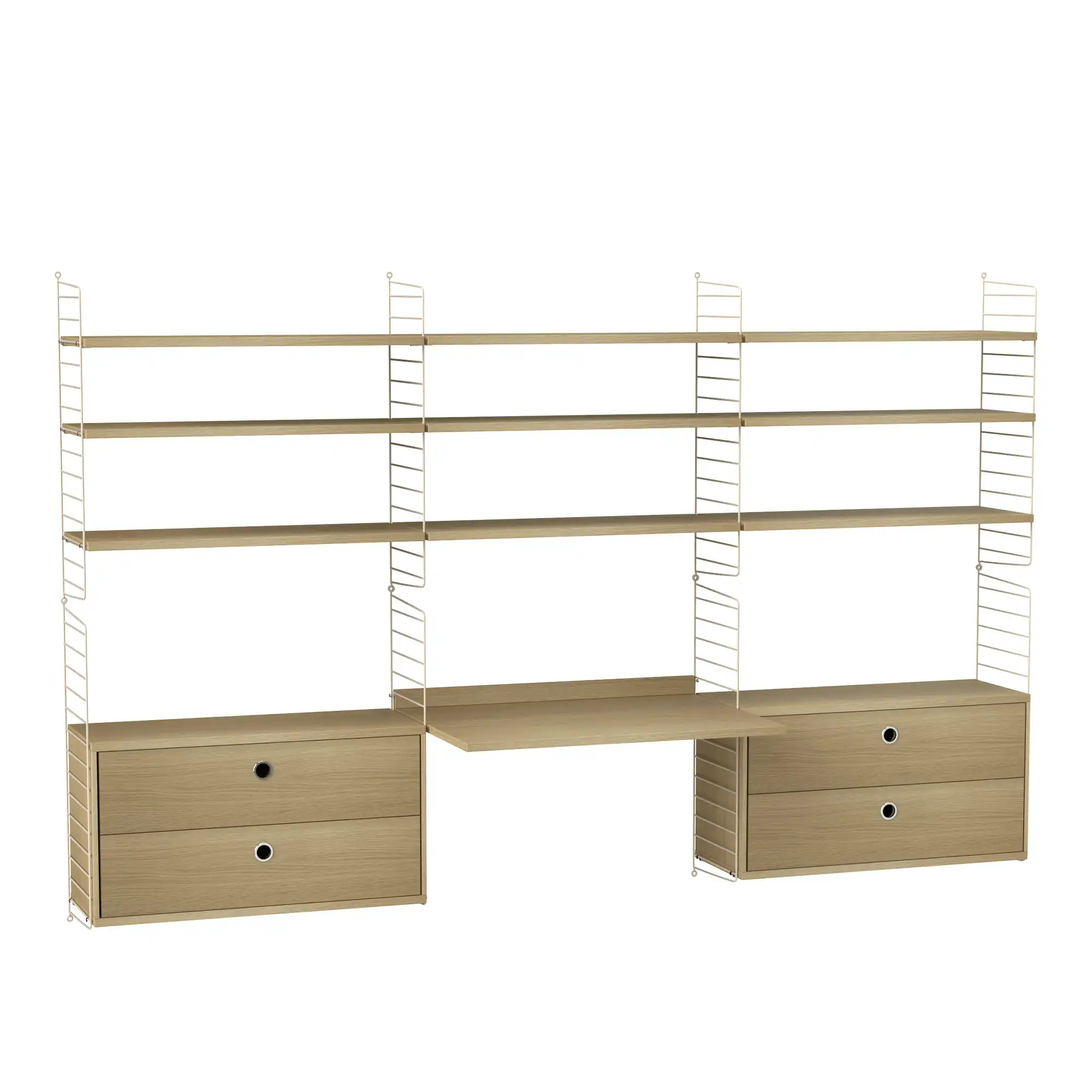 Kontor hyllsystem F ek/beige