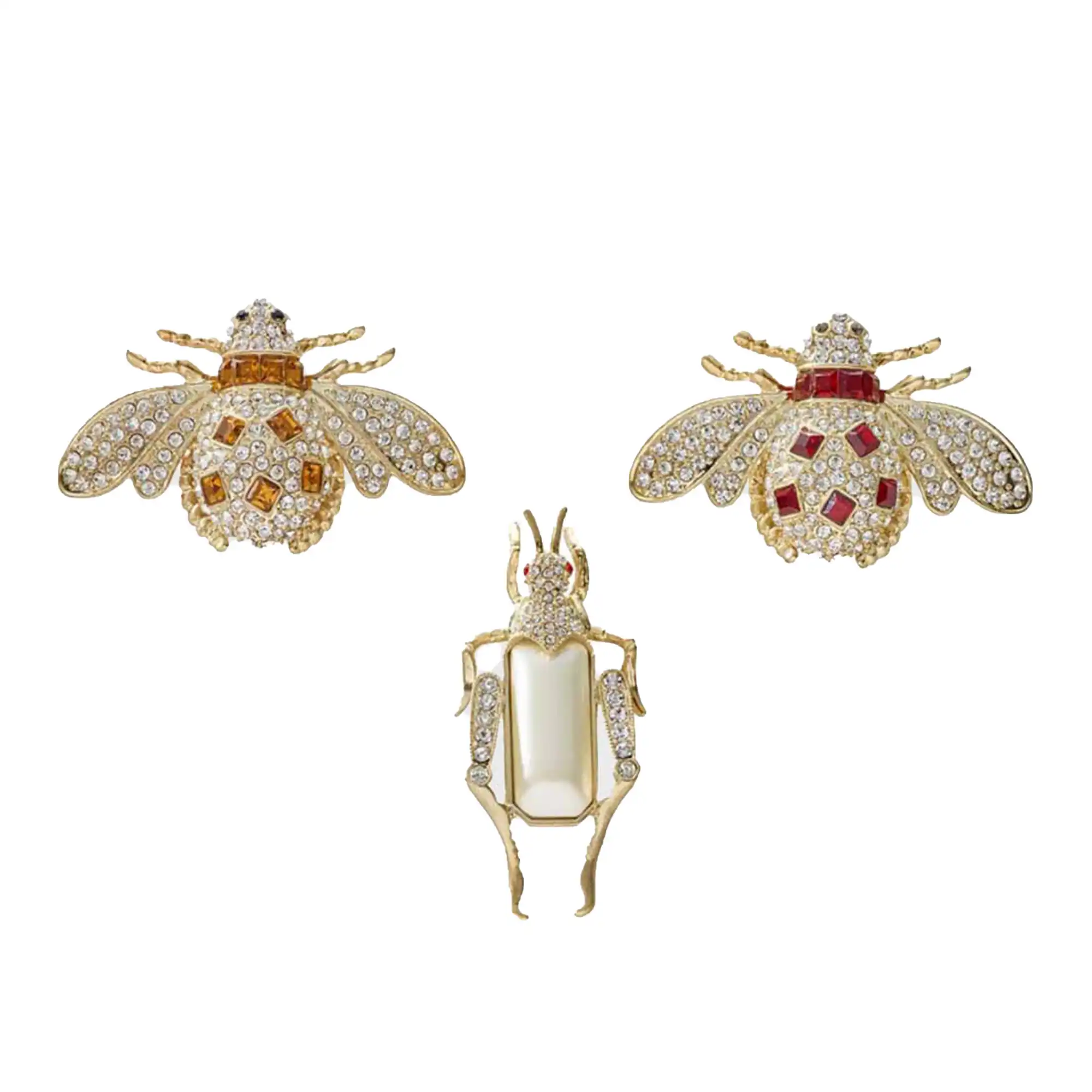 Jeweled Insect Clip Set