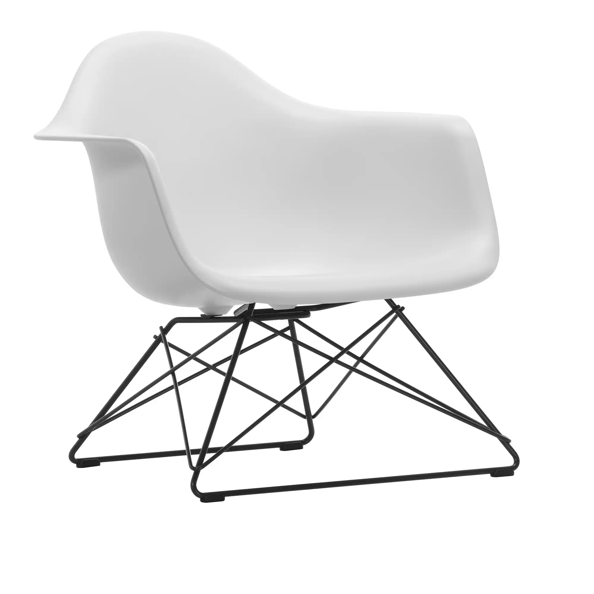 Eames RE Plastic Armchair LAR 85 Cotton White, Basic Dark Base