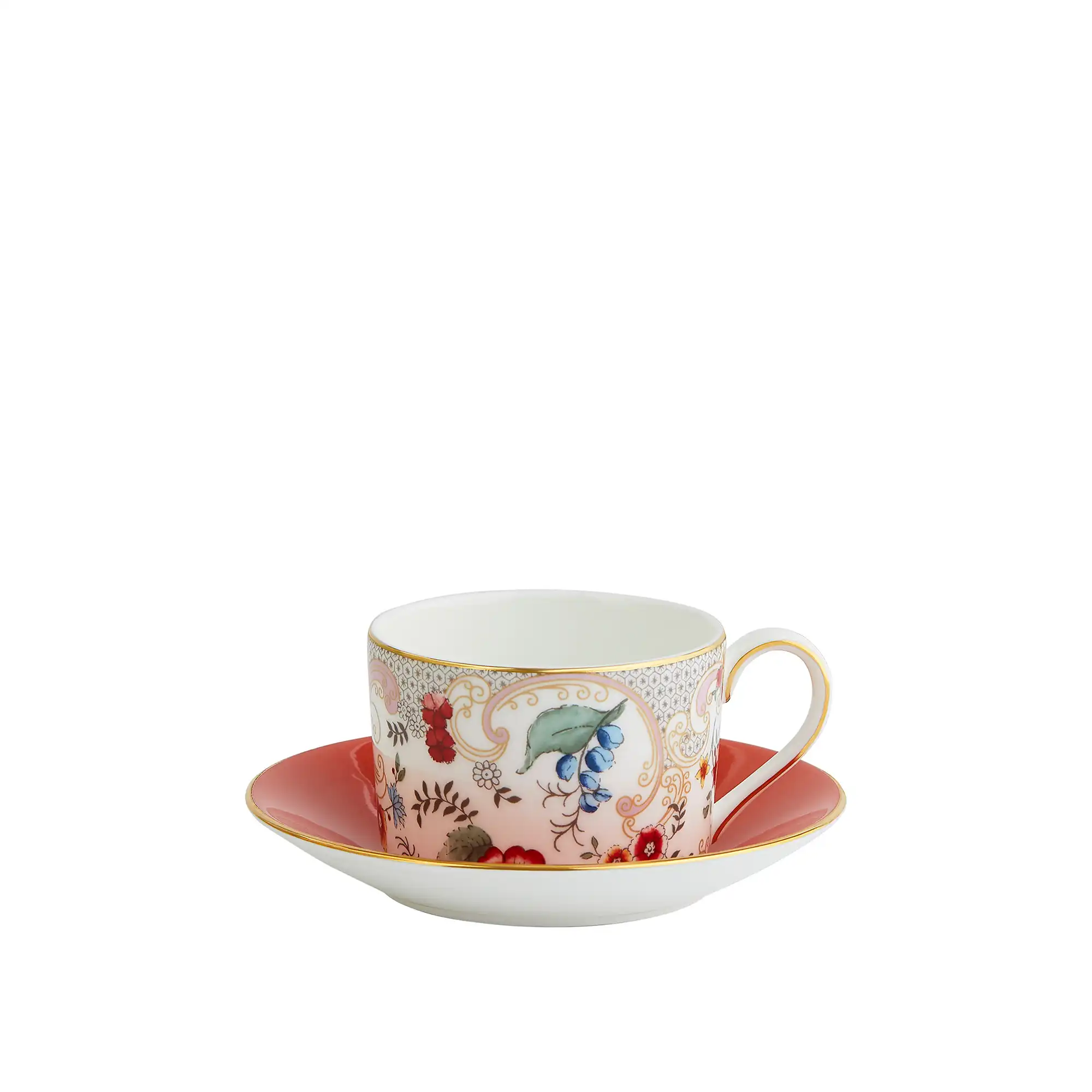 Wonderlust Rococo Flowers Teacup  Saucer