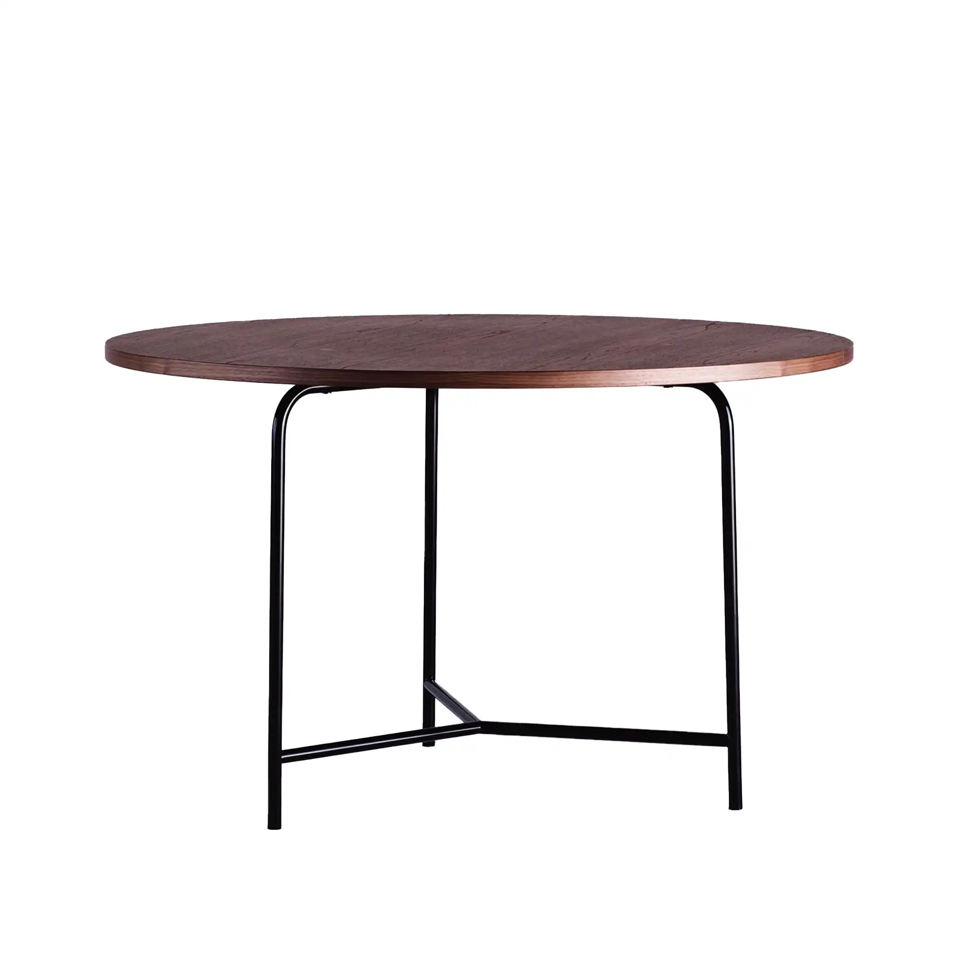 Nockeby Table Ø120 Walnut Clear Lacquer Black Steel