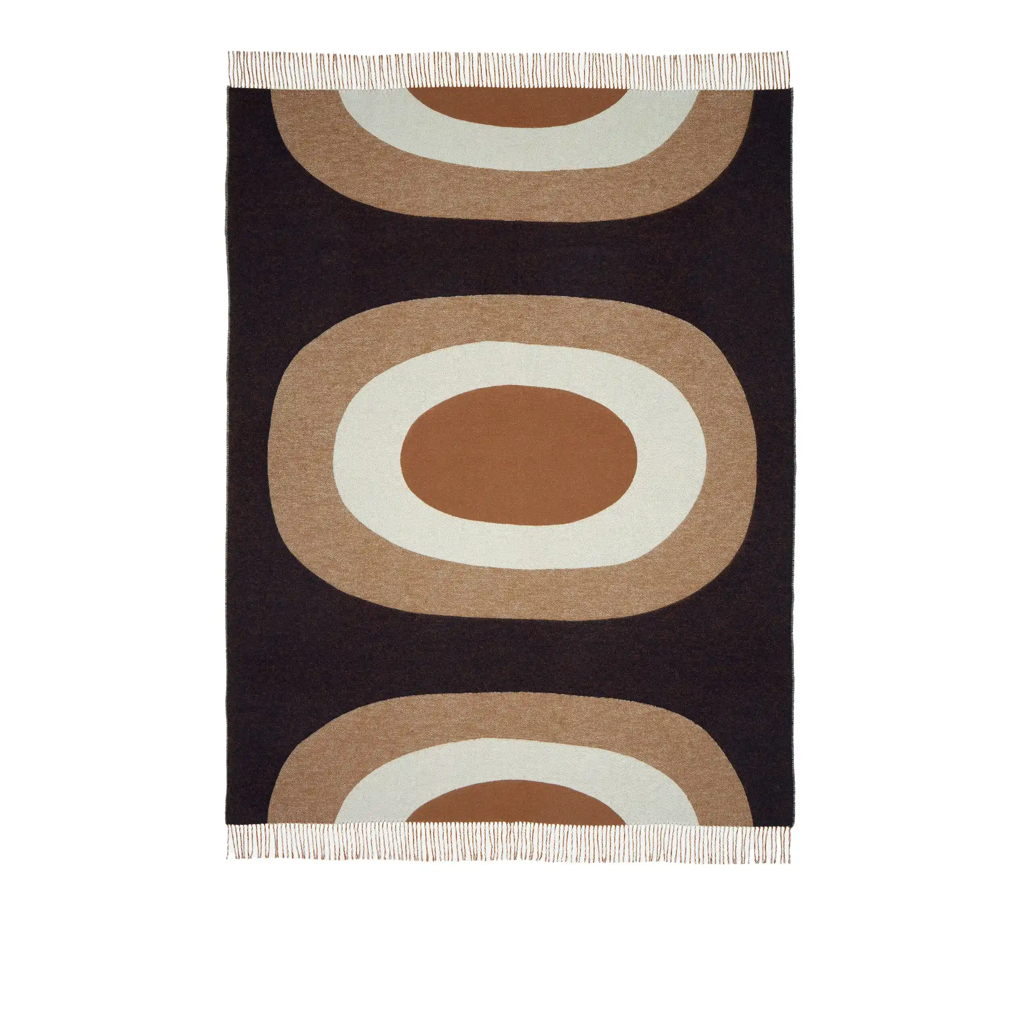 Melooni pläd 130x170 cm brown, off white, dark blue