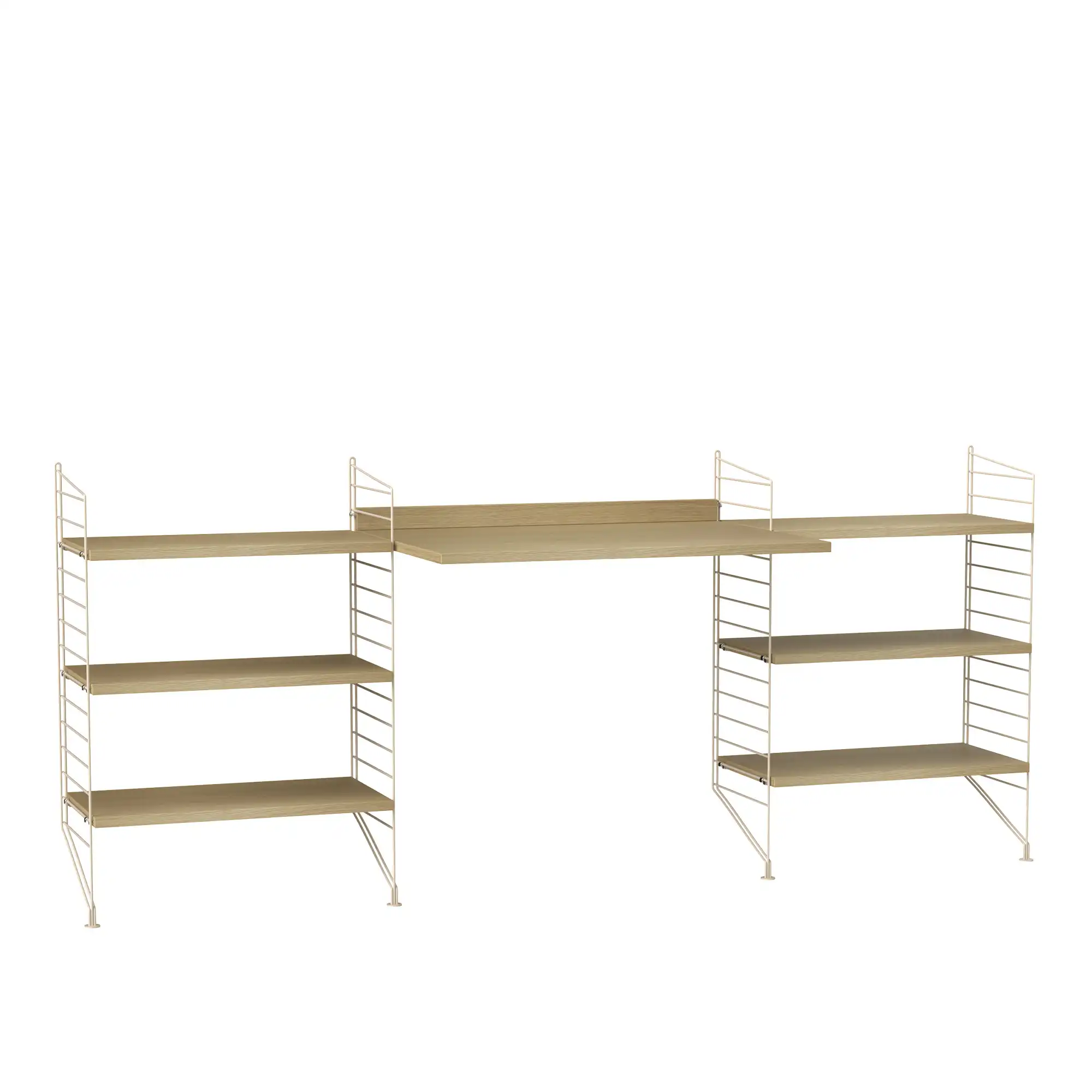Kontor hyllsystem D ek/beige
