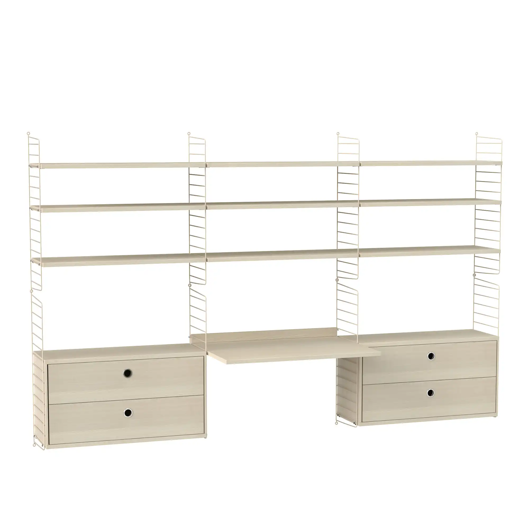 Kontor hyllsystem F ask/beige
