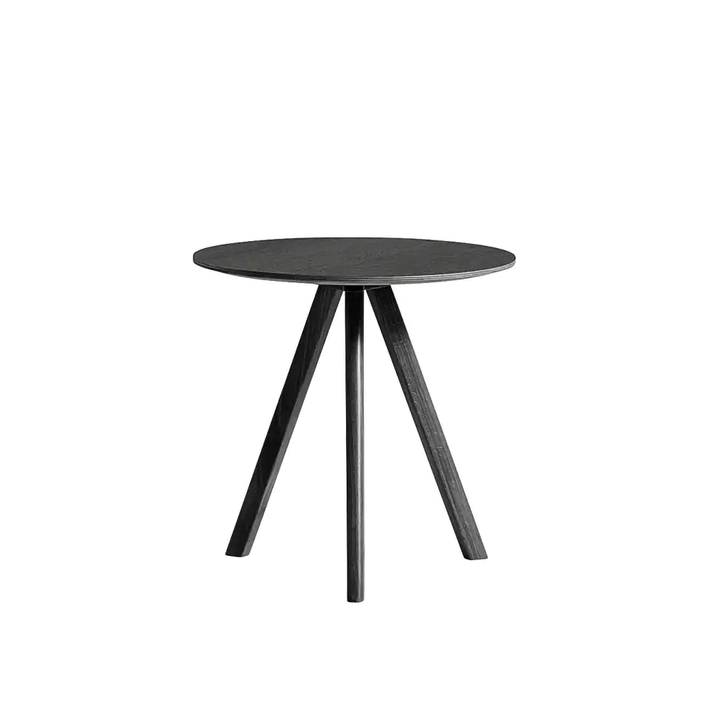 CPH20 2.0 Coffee Table Black Lacquered Oak Frame Ø50 X H49 Black Lacquered Oak Vener Top Black Lacquered Edge