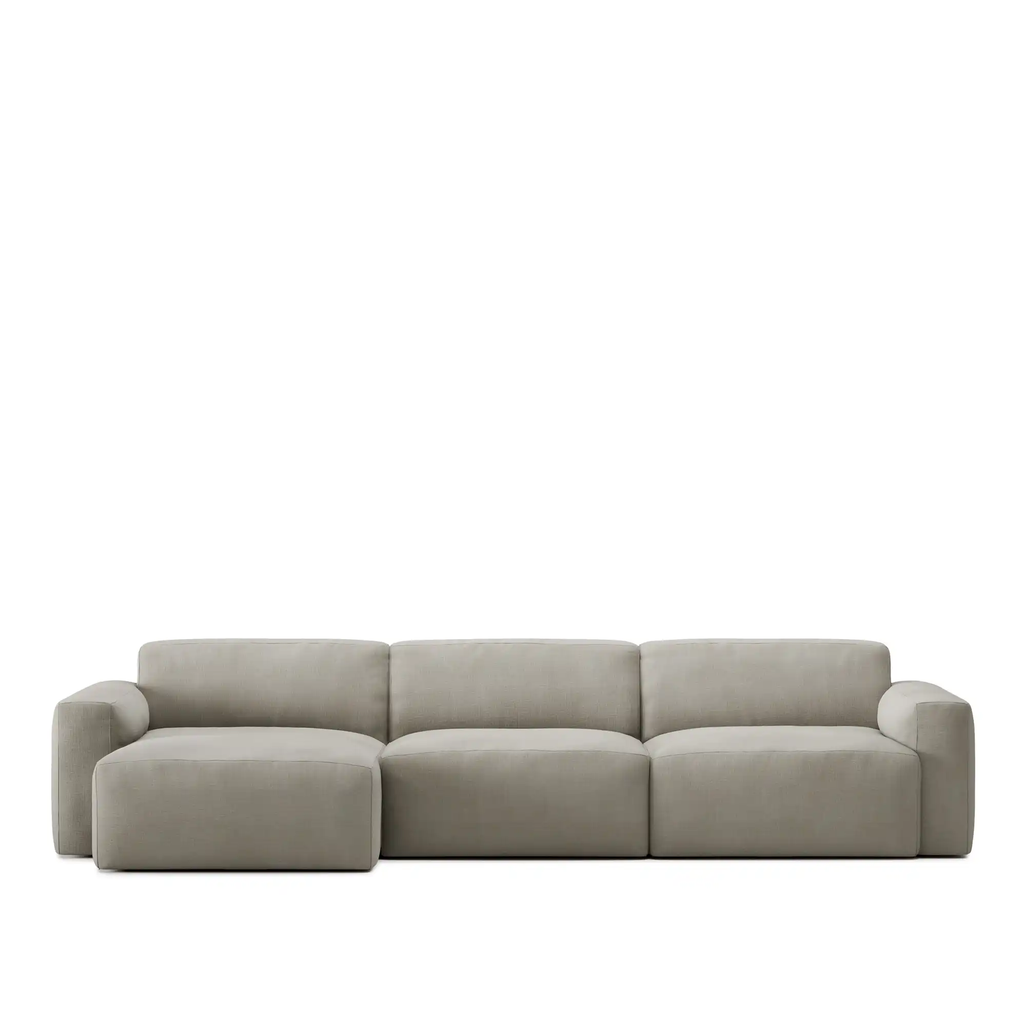 Brick 3-Seater Chaise Lounge Left - Shadow Khaki