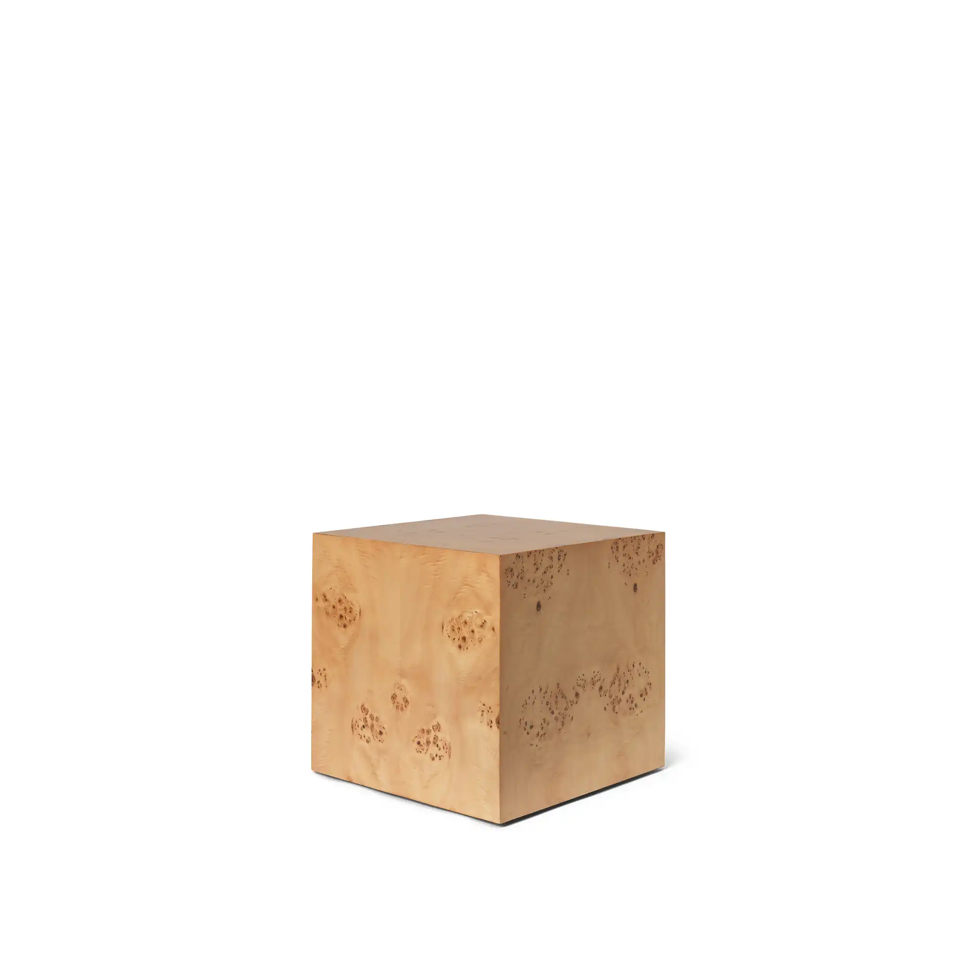 Burl cube side table