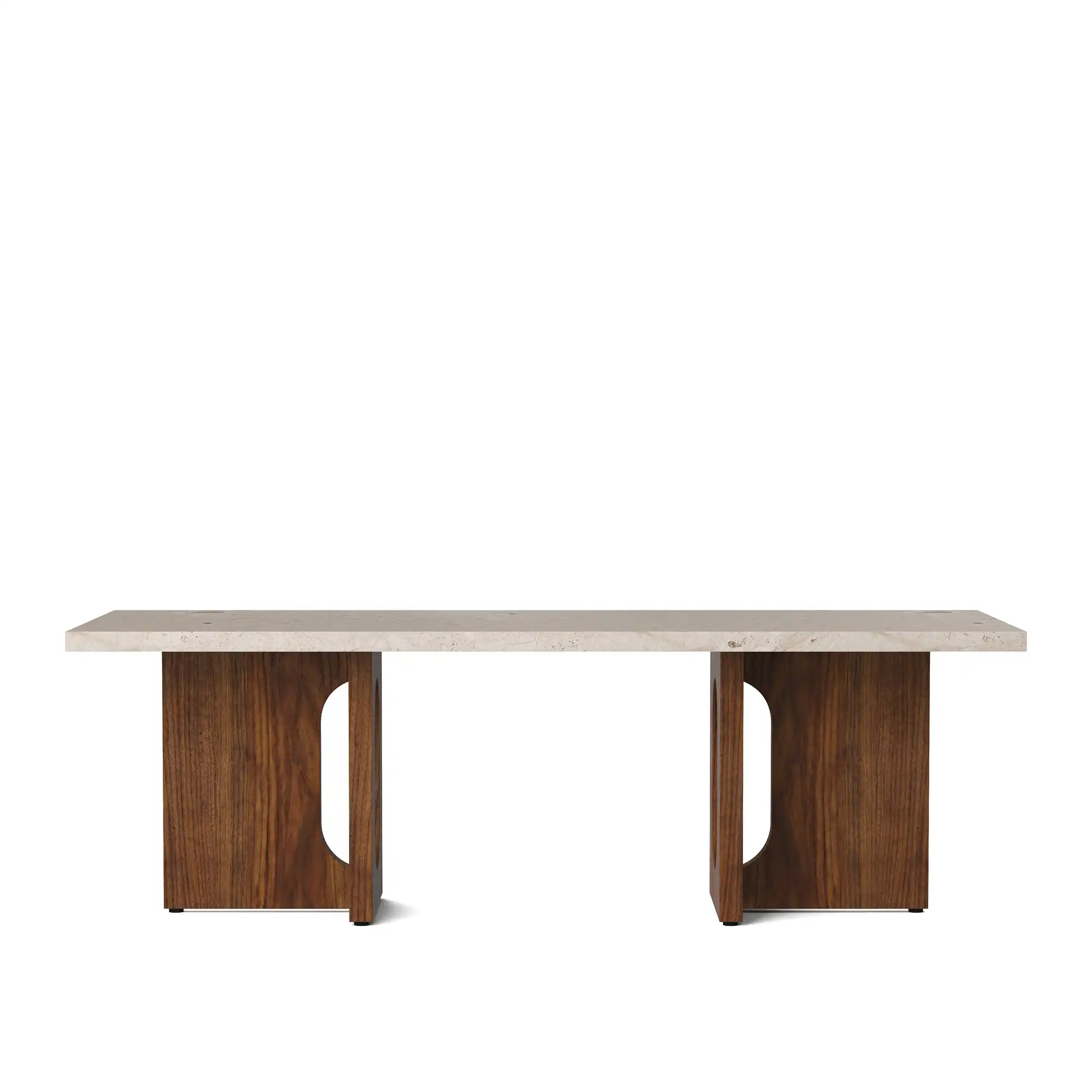 Androgyne Lounge Table, Base Walnut, Top Kunis Breccia Stone