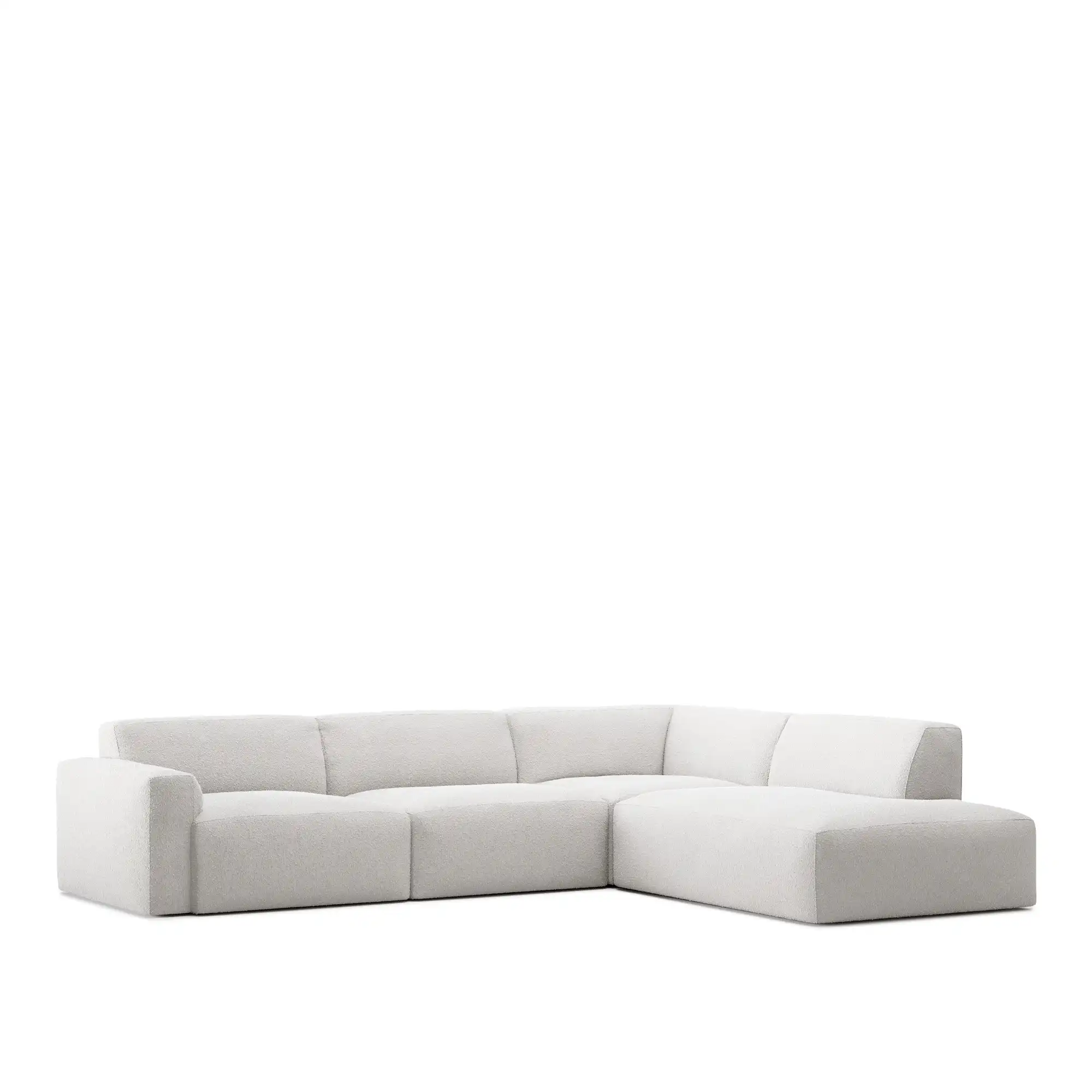 Brick 4-Seater Corner Open End Right - Ascot White