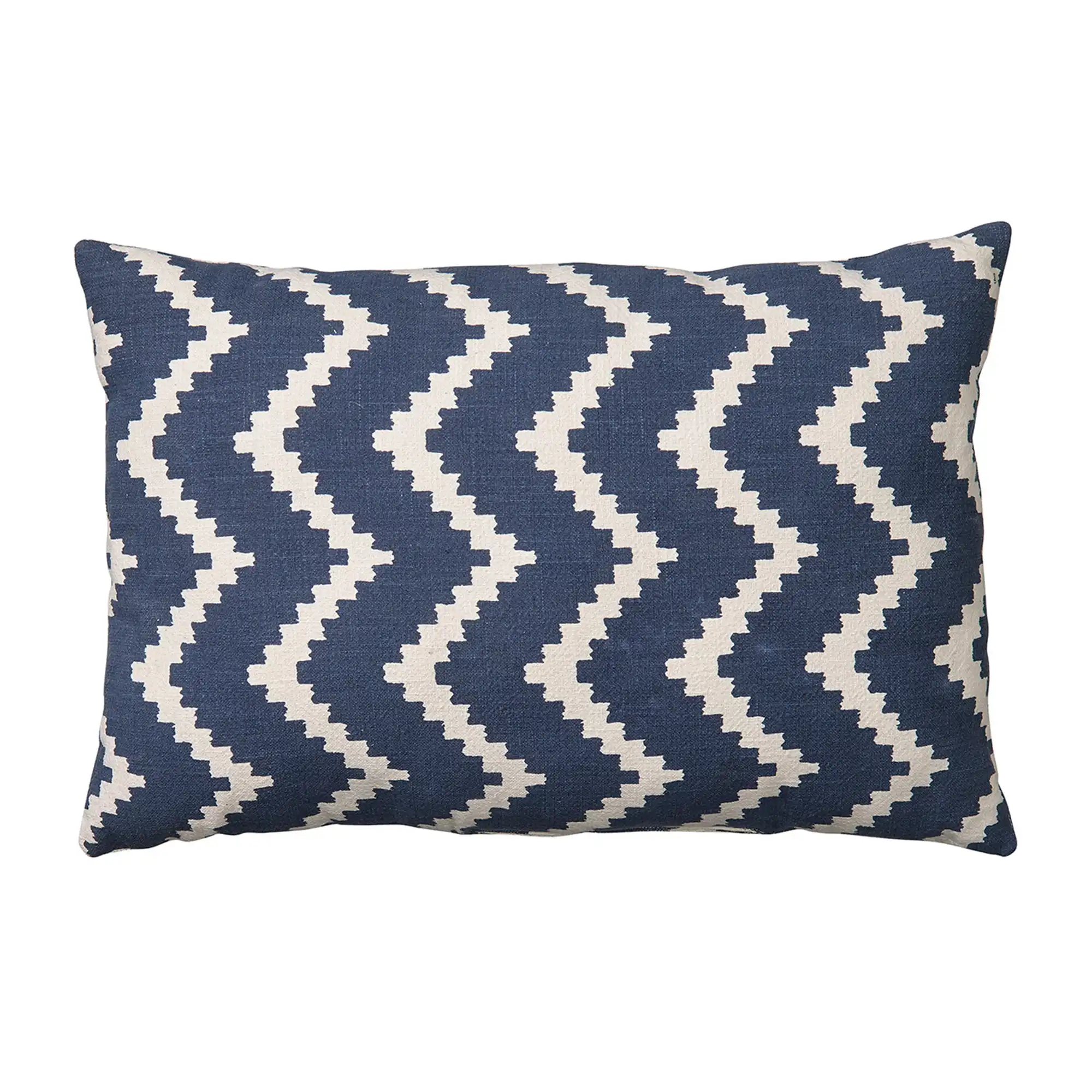 Ikat Sema Outdoor Cushion - Blue/Off White