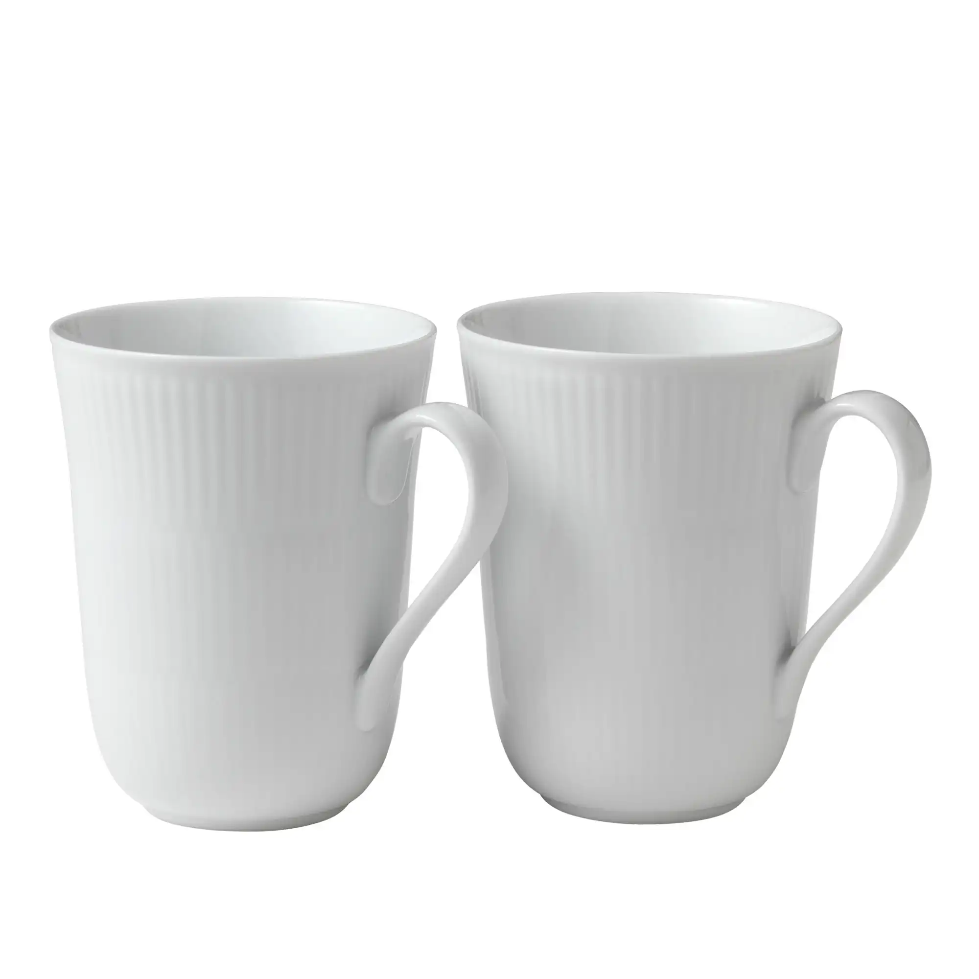 White Fluted Mugg 36 cl 2 st