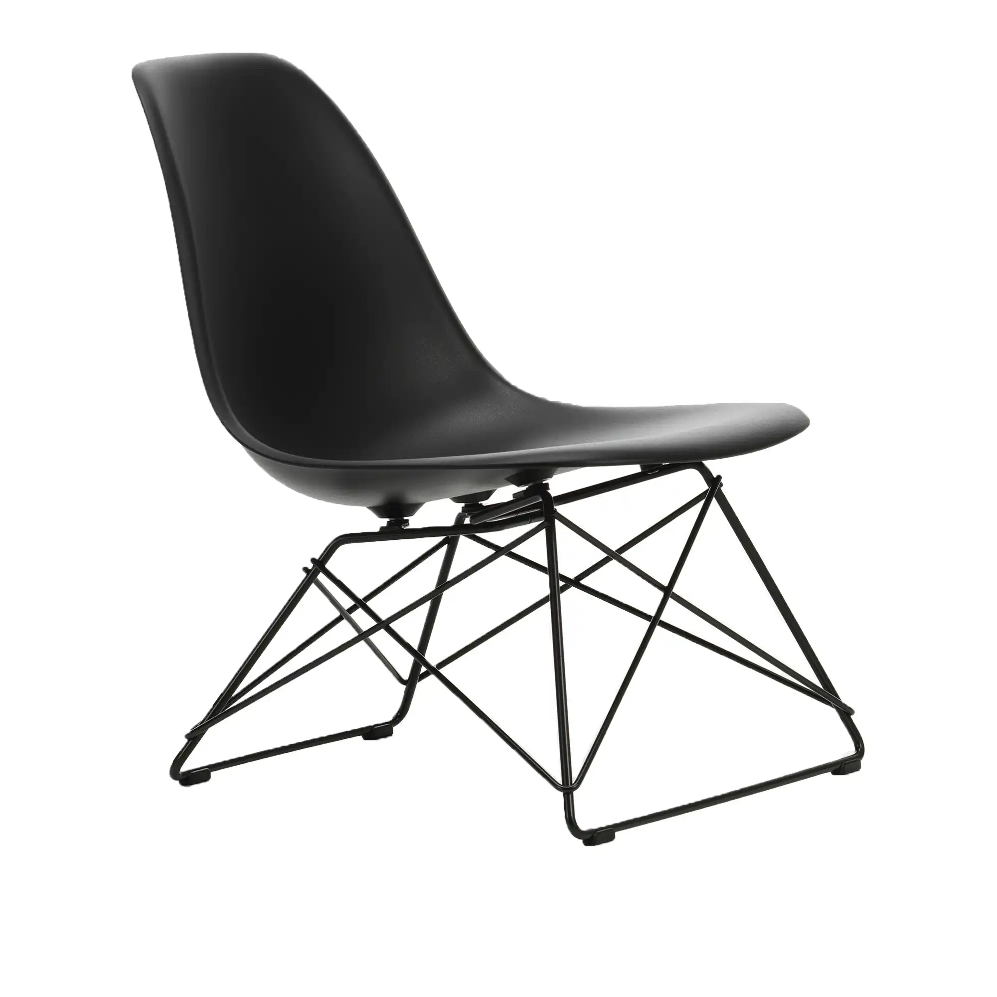 Eames RE Plastic Side Chair LSR 12 Deep Black, Basic Dark Base