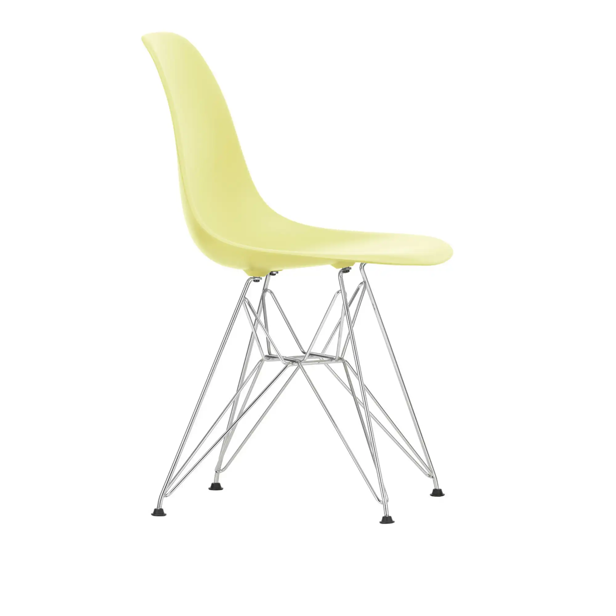 Eames RE Plastic Chair DSR 92 Citron, Chrome