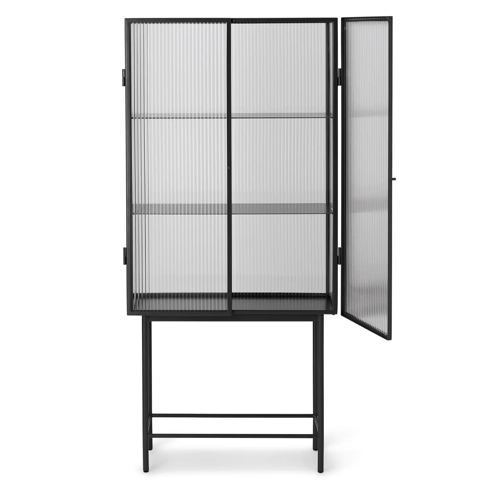 Haze Vitrine Reeded Glass / Black