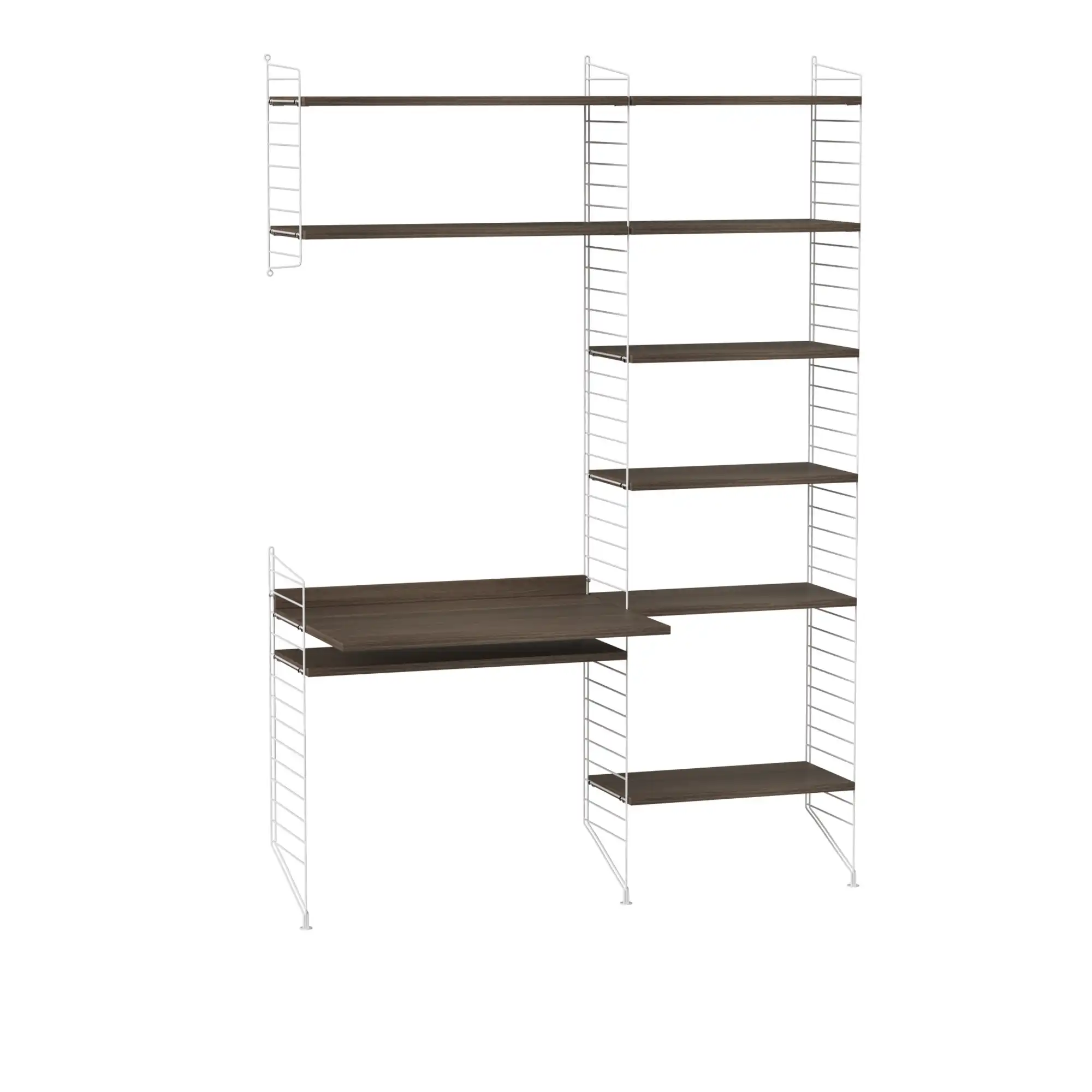Kontor hyllsystem G valnöt/vit