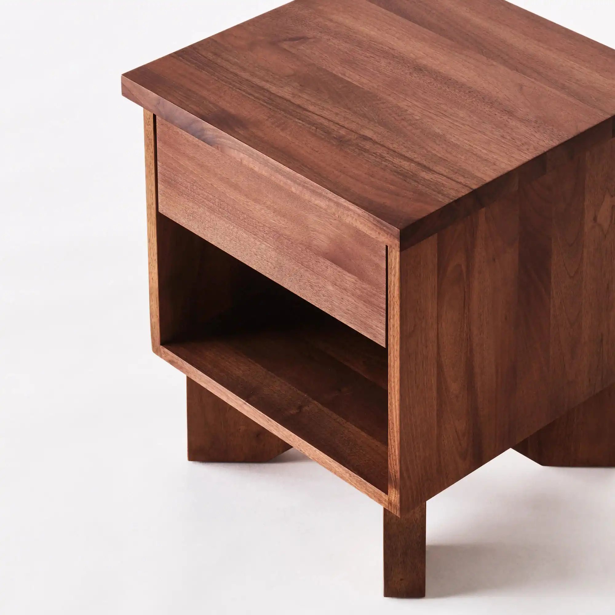 V Bedside Table - Walnut