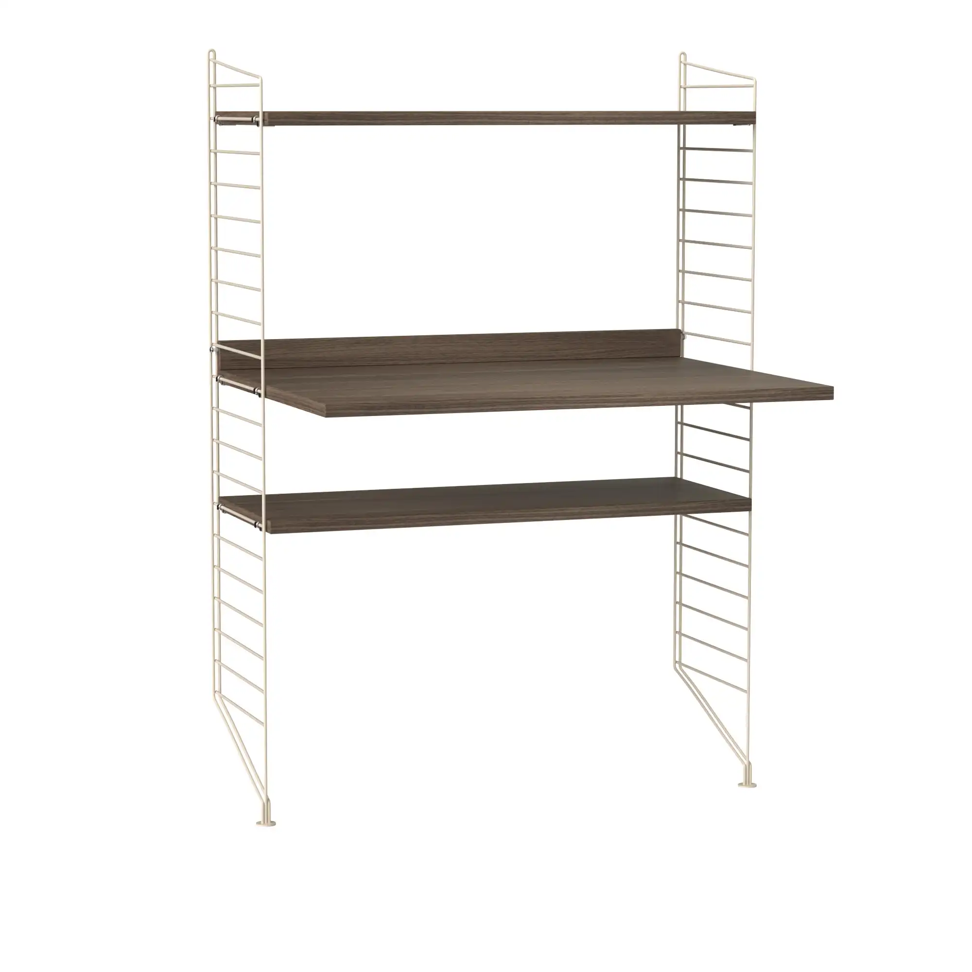 Kontor hyllsystem H valnöt/beige