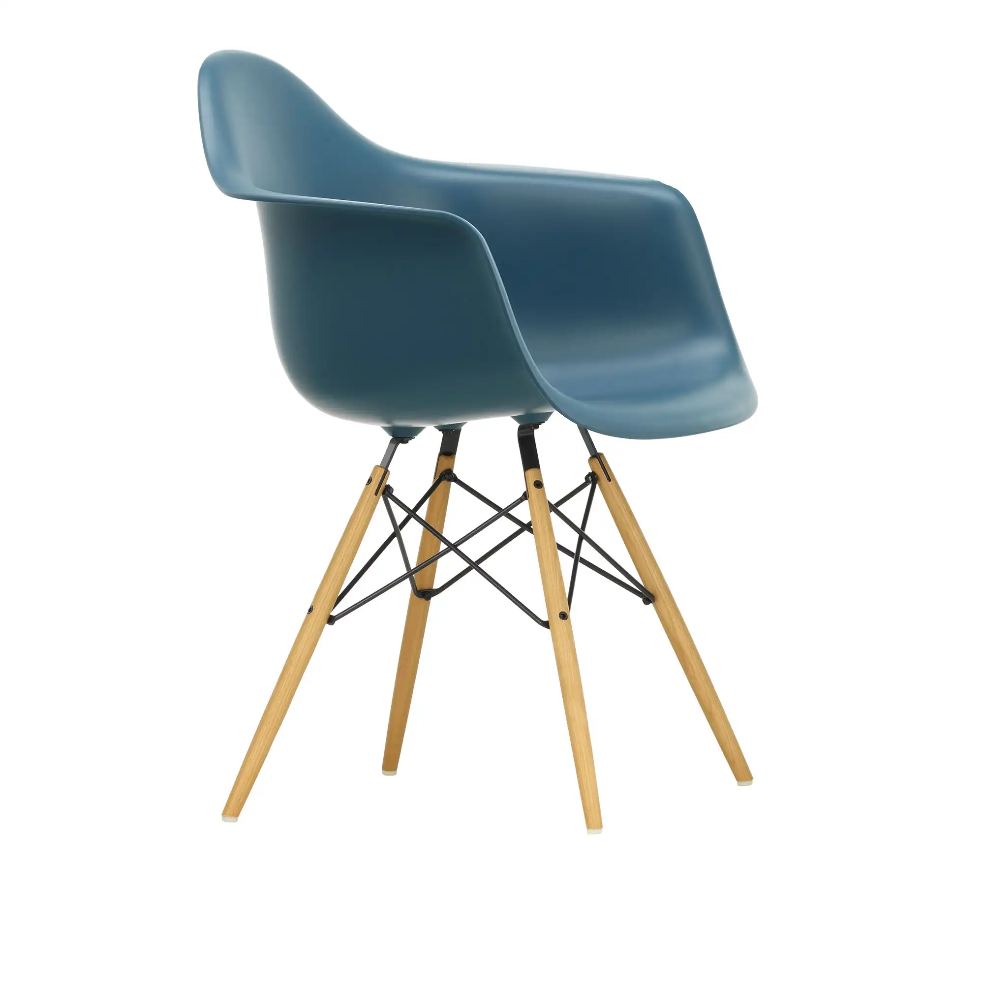 Eames Plastic Armchair DAW - 83 Sea Blue - Ash Honey Tone