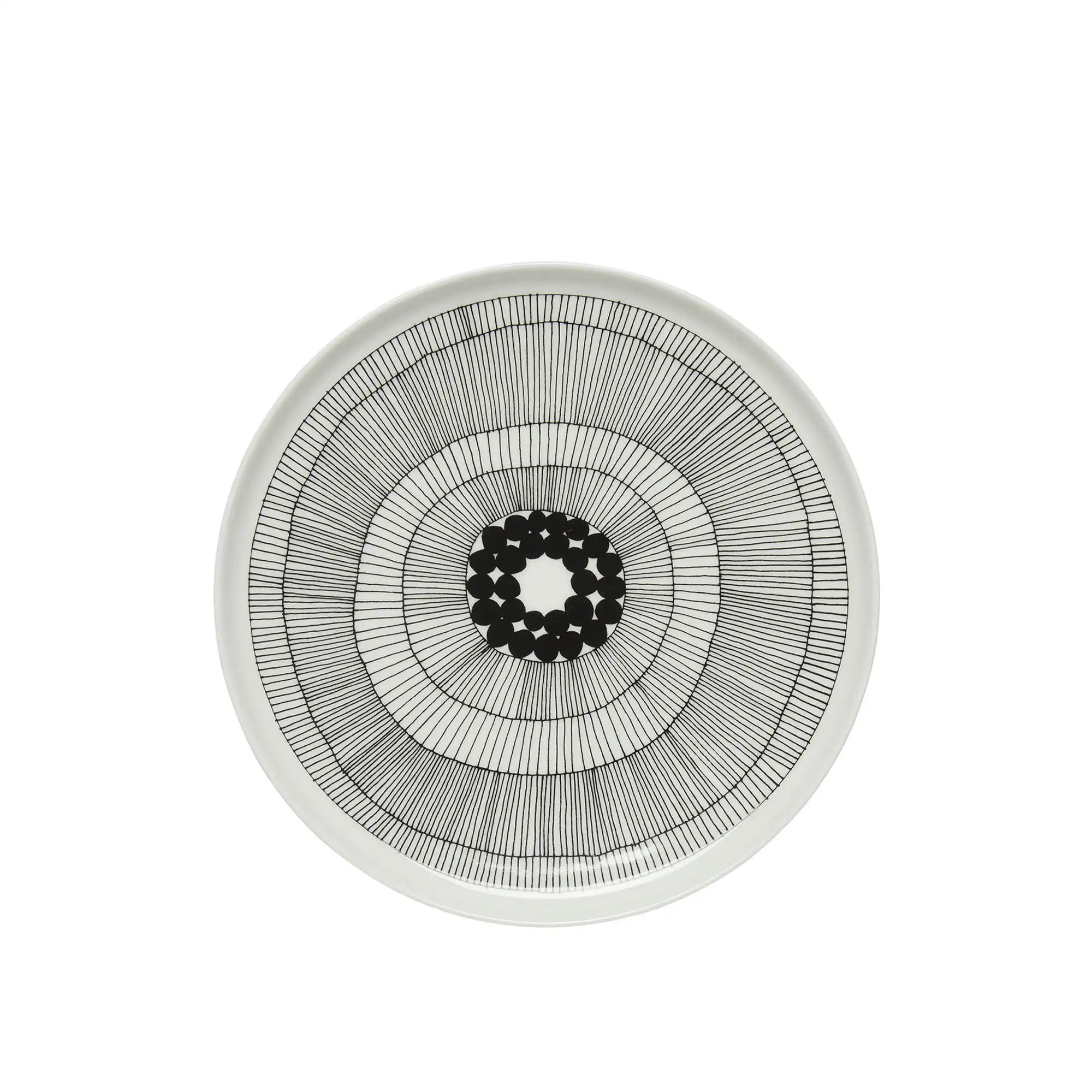 Siirtolapuutarha tallrik 25 cm white, black