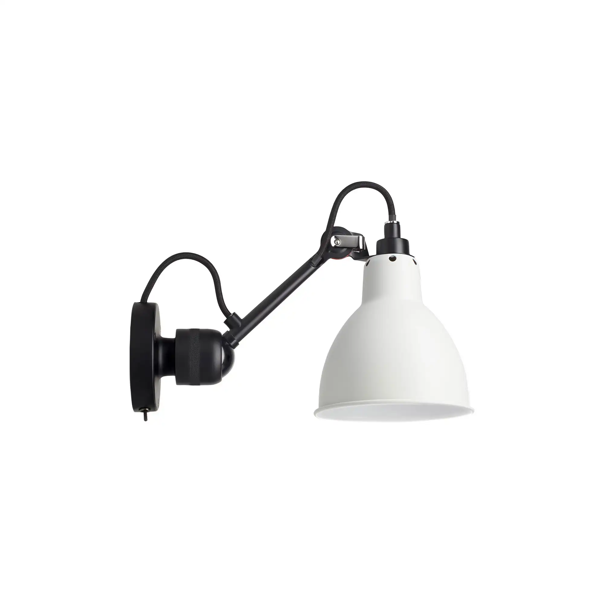 Lampe Gras No304 SW - Round, Svart bas, Vit