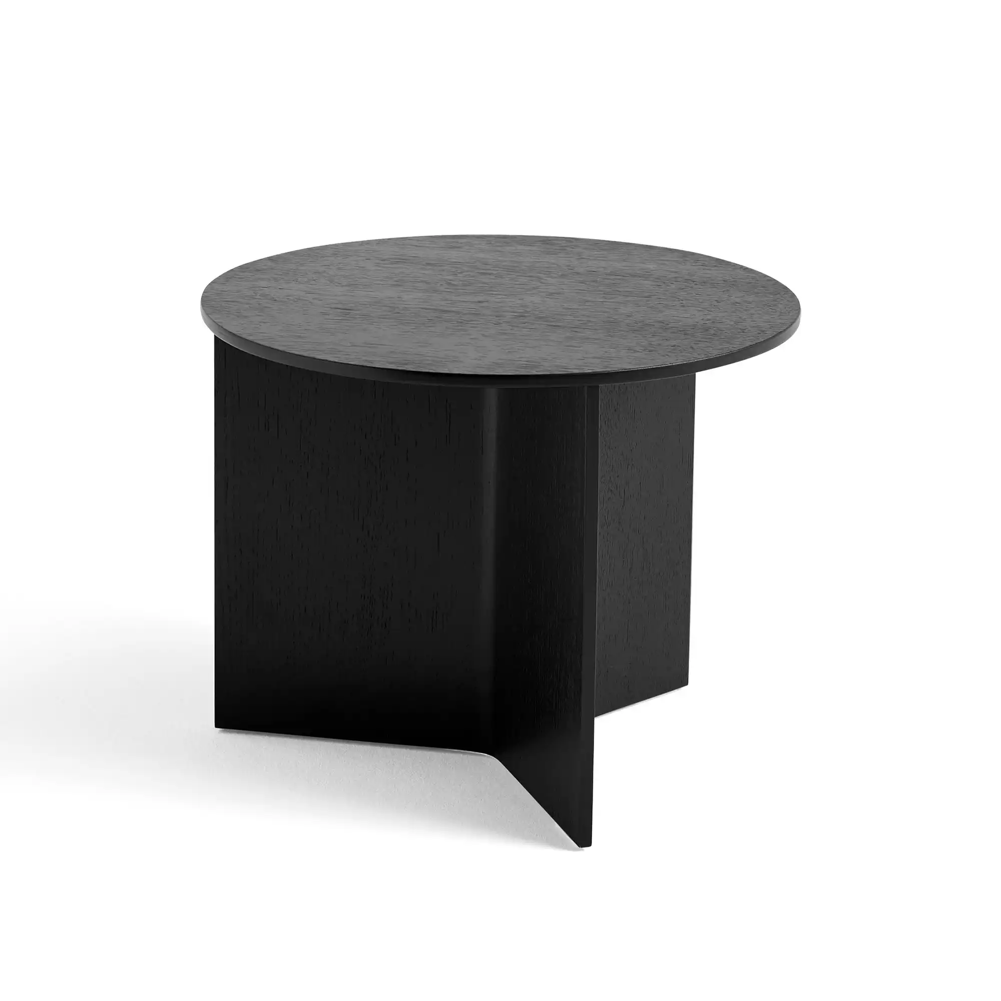 Slit Table Wood Round Black Oak