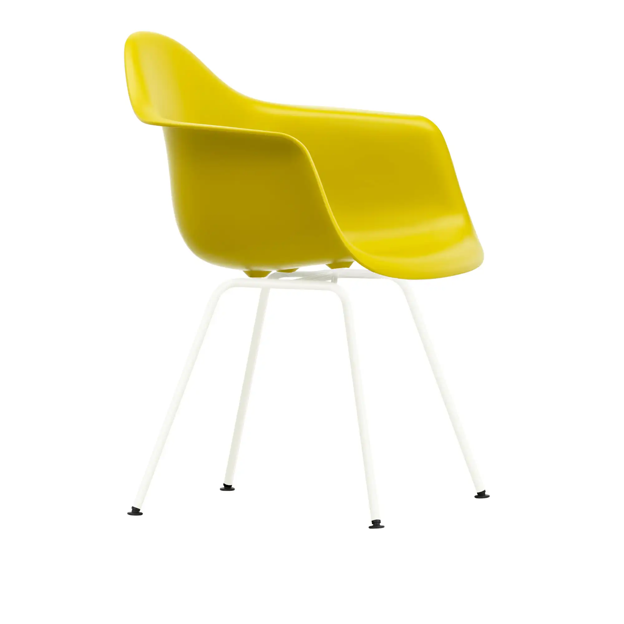 Eames Plastic Armchair DAX - 34 Mustard - White Base