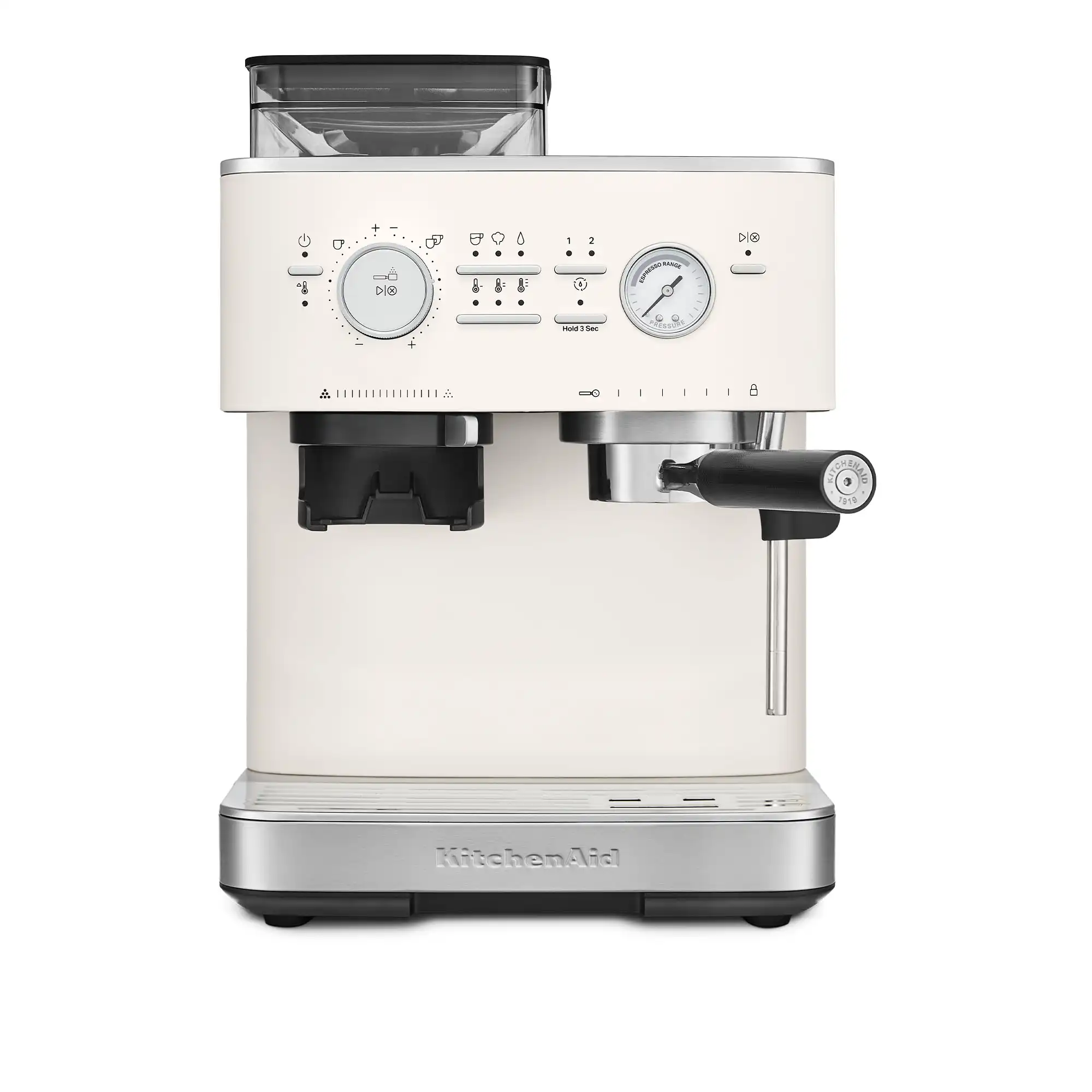 Halvautomatisk espressomaskin med kvarn porcelain white 5KES6551EPL