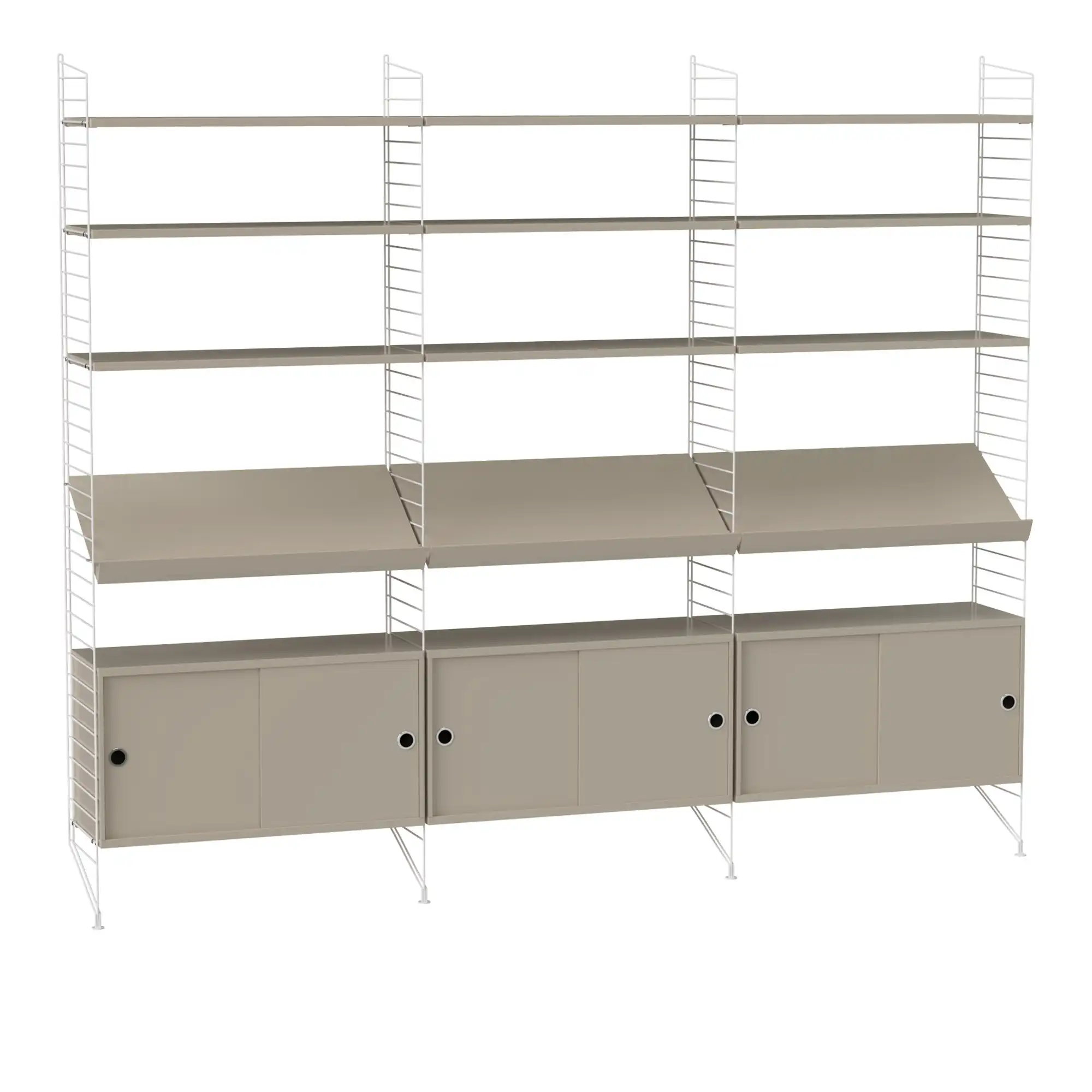 Vardagsrum hyllsystem G beige/vit