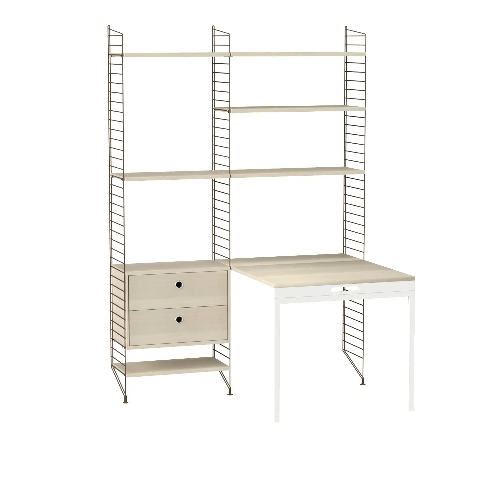 Kontor hyllsystem E ask/brun