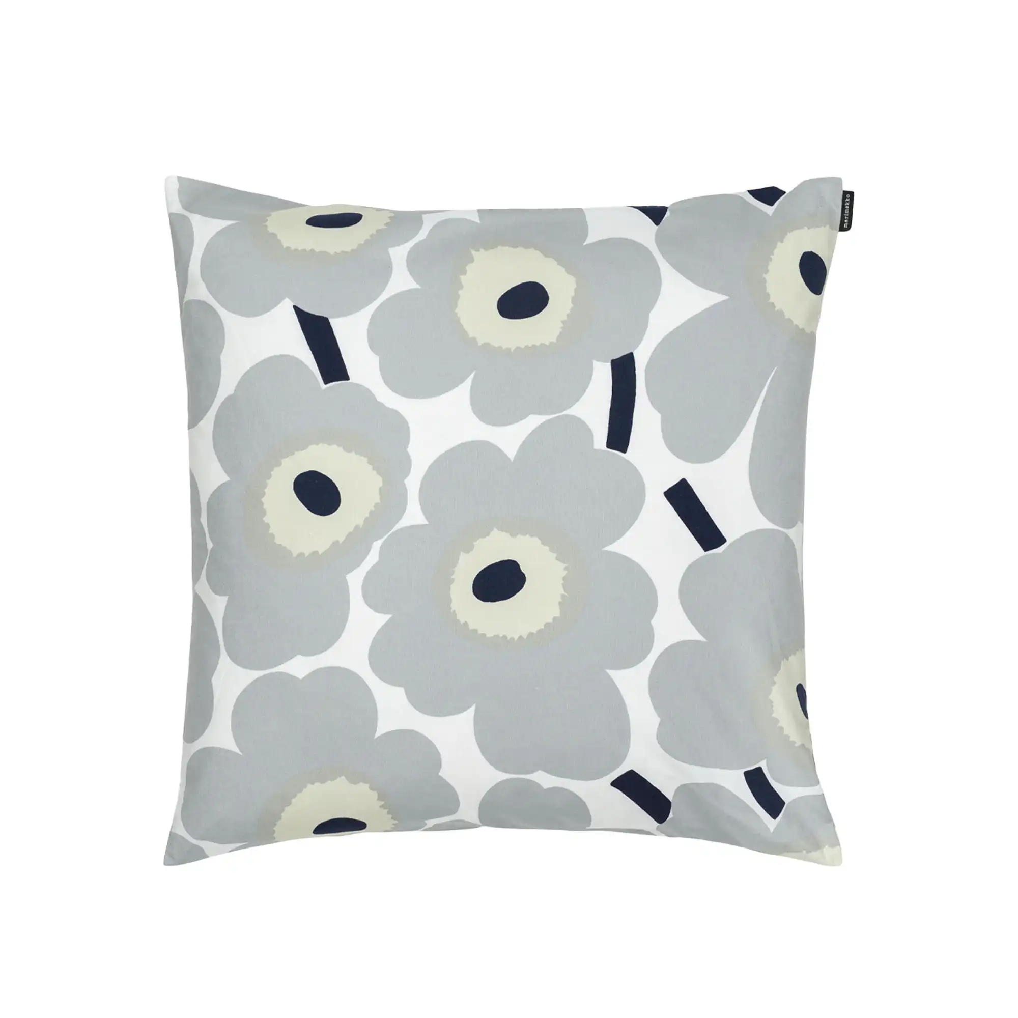 Pieni unikko kuddfodral 50x50 cm gray sand dark blue