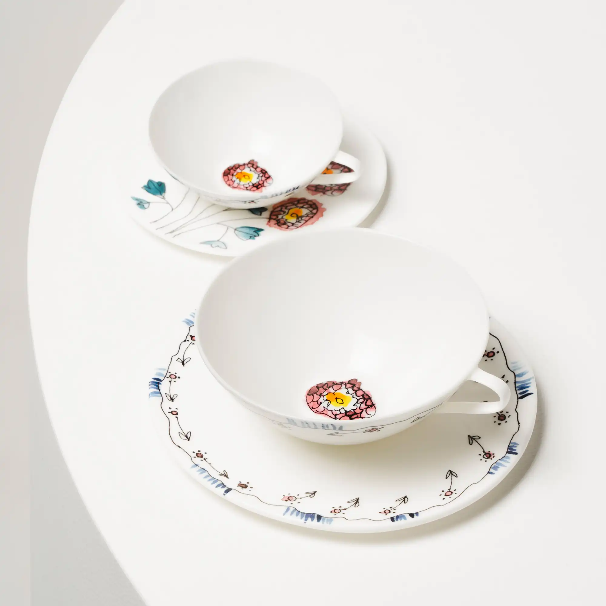 Tea Cup & Saucer Anemone Milk