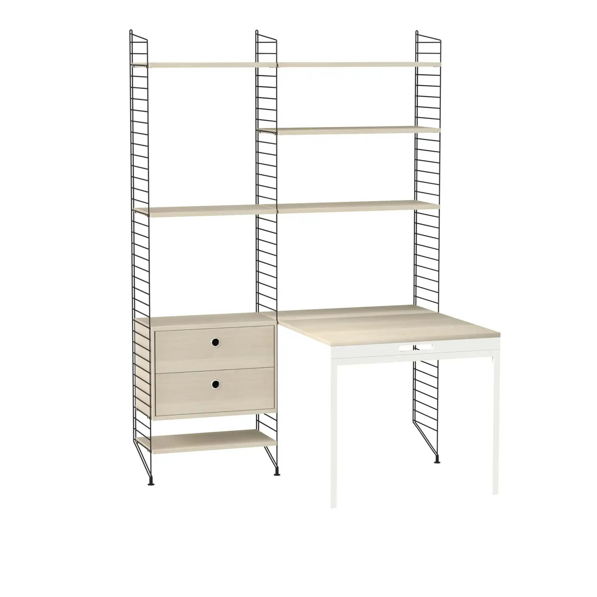 Kontor hyllsystem E ask/svart